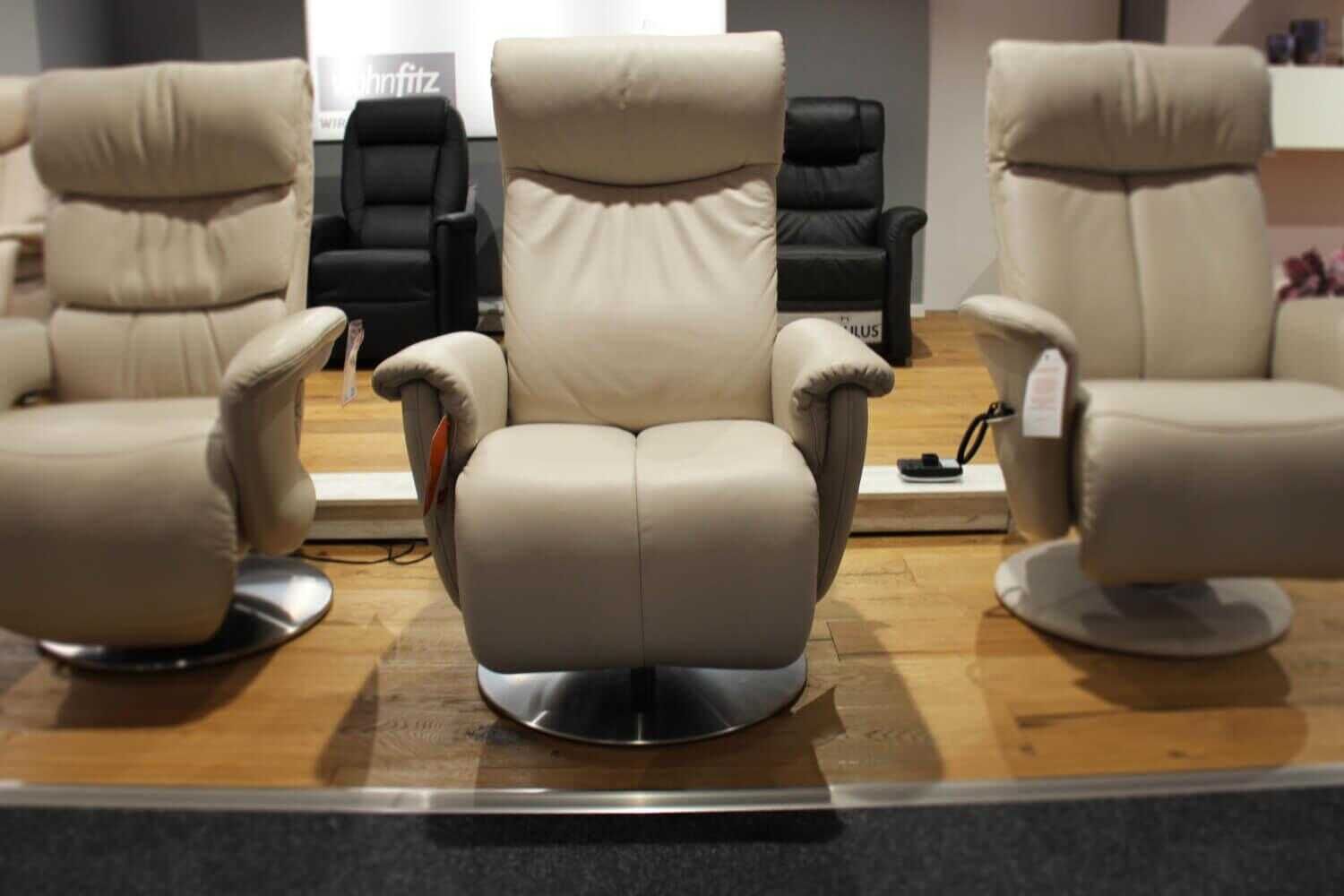 himolla - Relaxsessel 7532 XL Leder Beige Nebel mit mechanischer Verstellfunktion - 3
