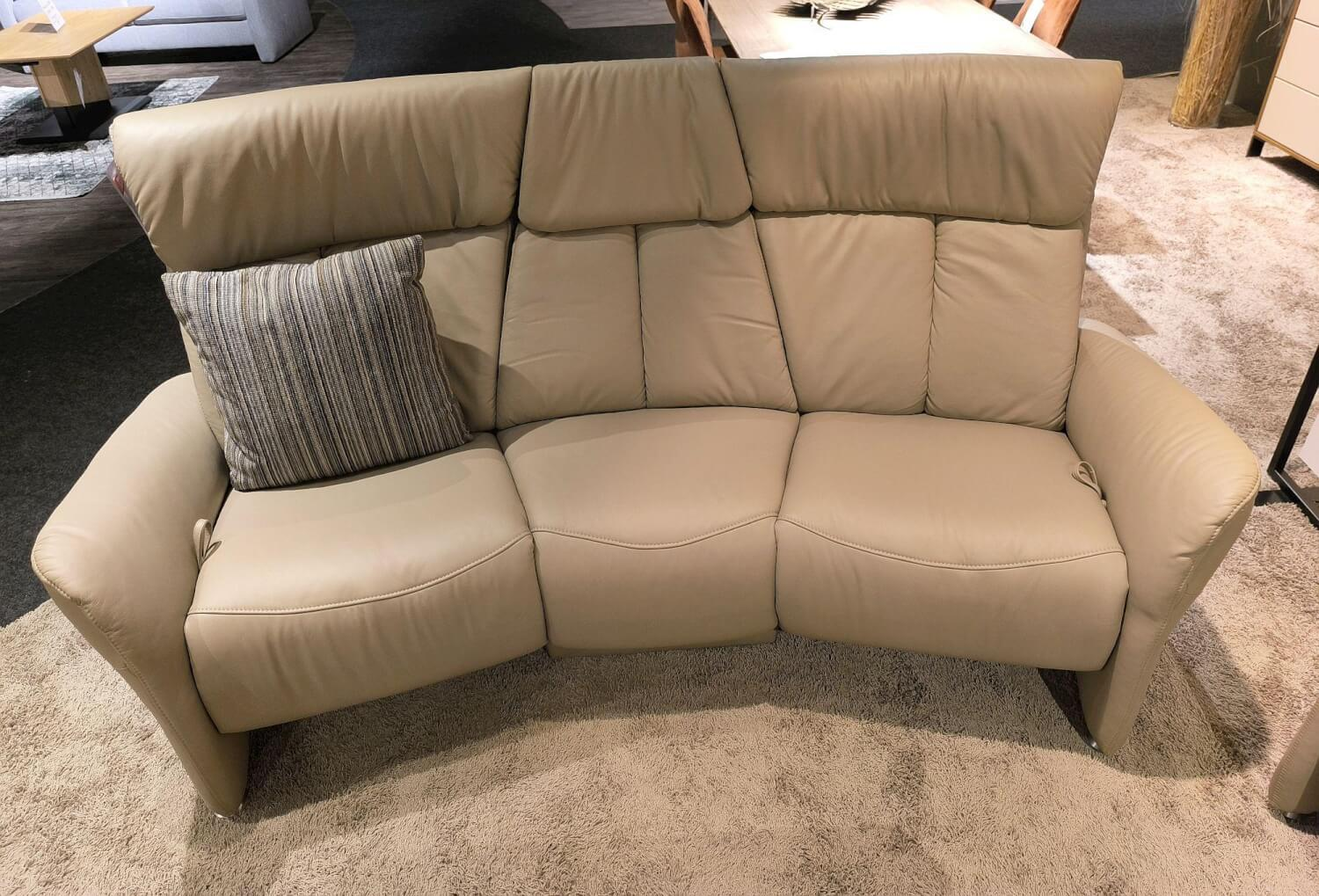himolla - Polstergruppe Cansas Leder Longlife Quarz 24 Beige Füße Aluminium Silber Inklusive Kissen - 8