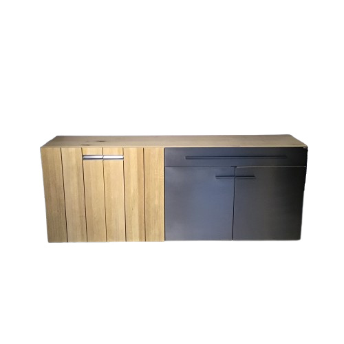 Voglauer - Sideboard V-Galvino S20 Alteiche Rustiko Metallakzent Dark Galvano - 1