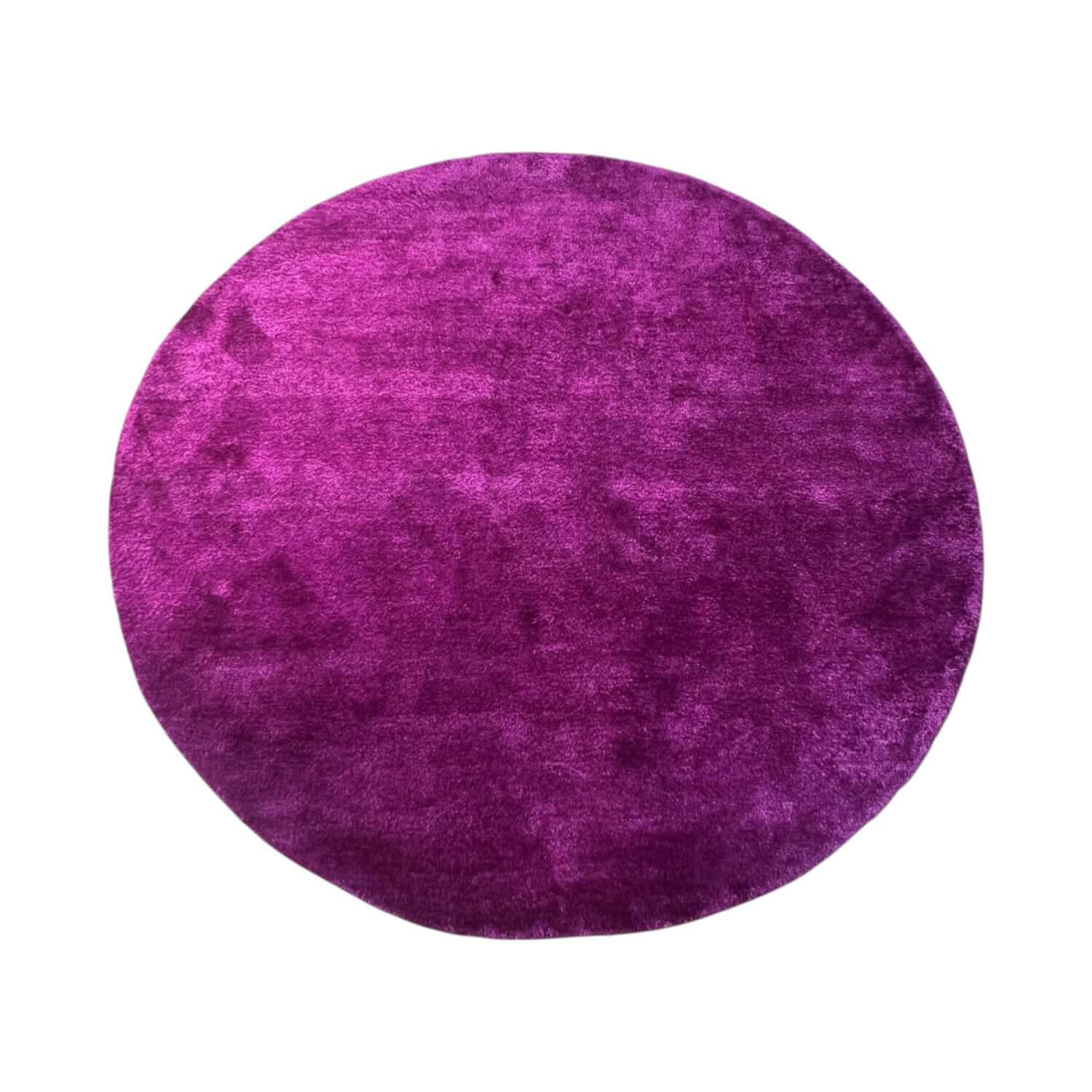Kymo - Teppich The Finest Mohair Wolle Dark Purple Violett 200x200 - 1