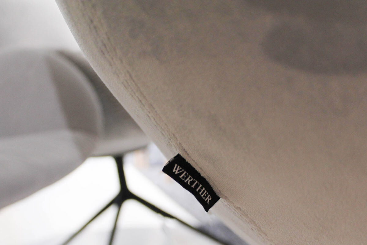 Werther - 4er-Set Stuhl Jona Leger Stoff Hellgrau Gestell Schwarz Drehbar - 4