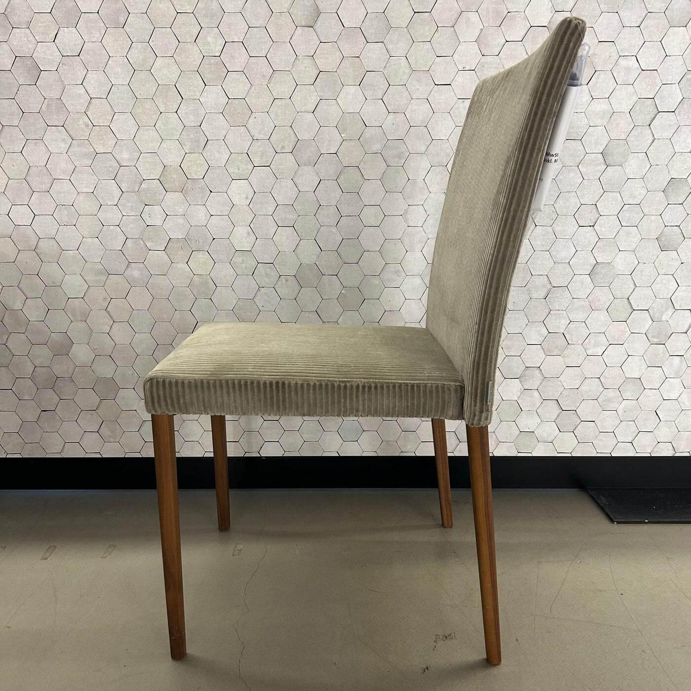 Walter Knoll - 3er-Set Stuhl Jason Lite 1900 Stoff Phlox 243 Grau Braun Gestell Nussbaum Mit Splintanteil Inklusive Filzgleiter - 5