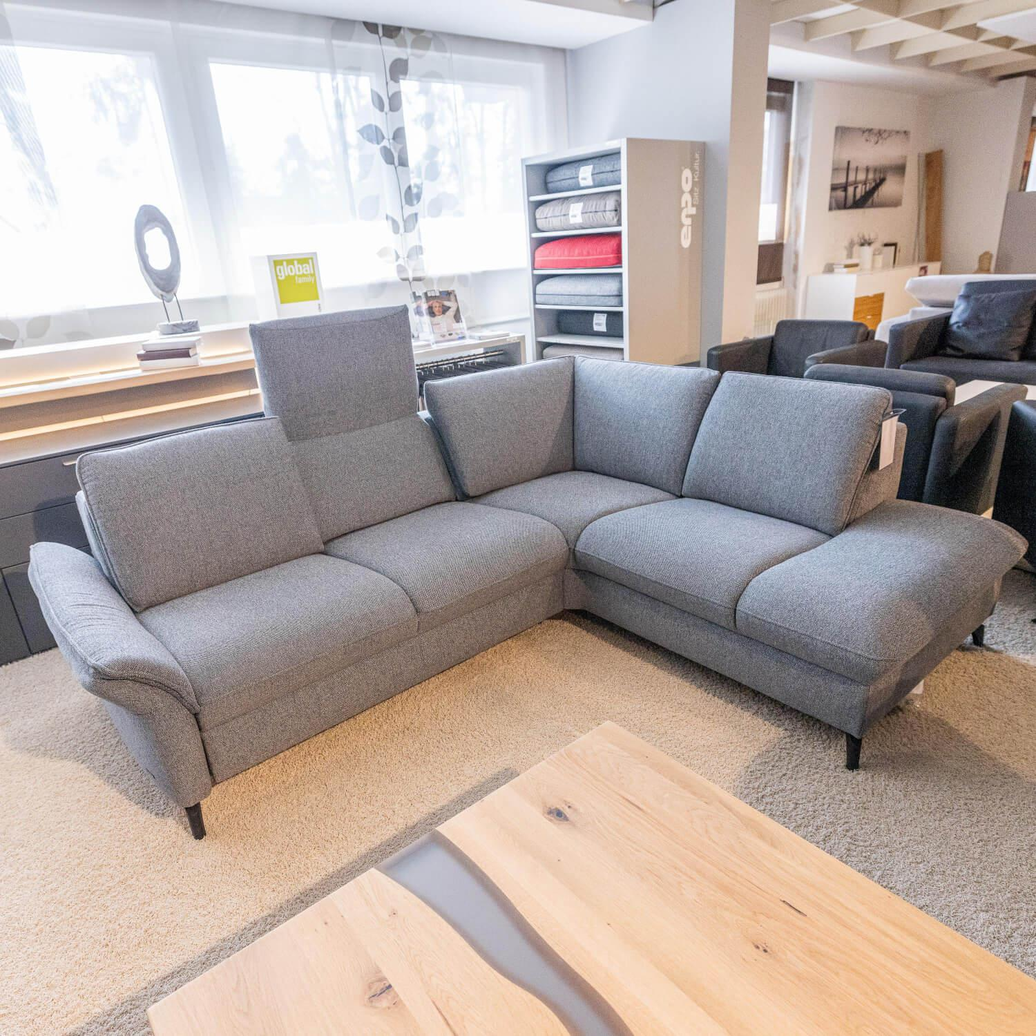 himolla - Ecksofa Spektra 1178 Bezug Stoff 24 Q2 Melang Mare Grau Metallfuß Anthrazit Pulverbeschichtet - 11