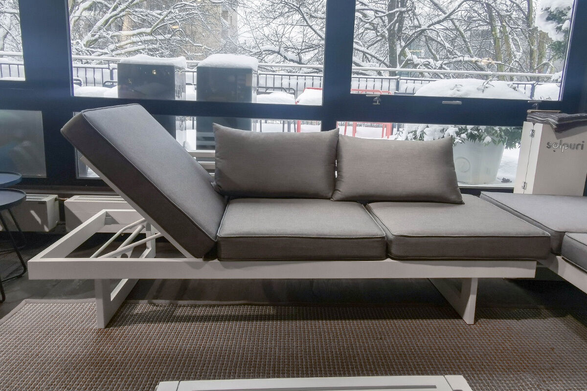 Stern - Outdoor Liege New Holly Kissen Polyacryl Seidengrau Grau Gestell Aluminium Weiß - 4