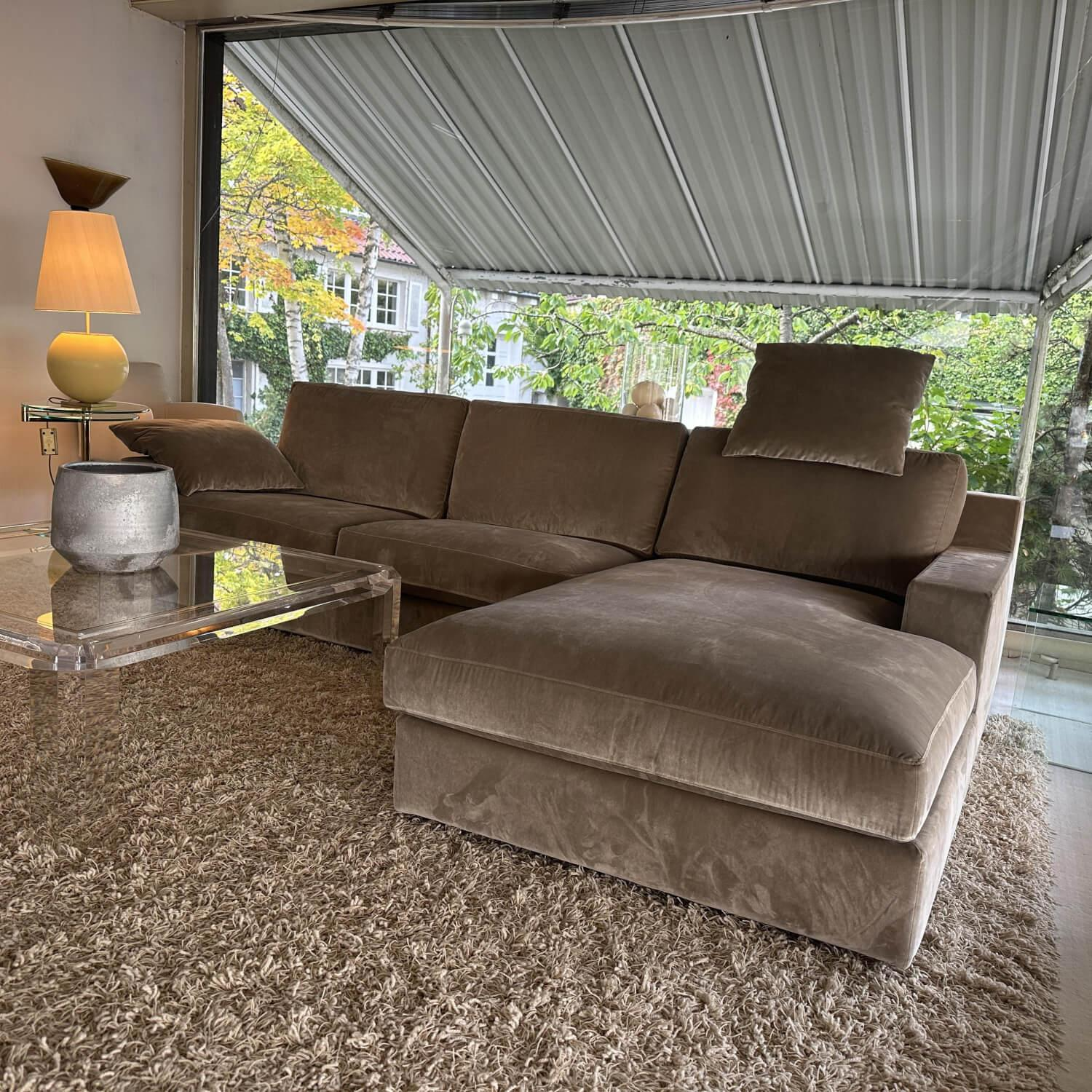 Bielefelder Werkstätten - Ecksofa Inspiration Stoff Feinvelour City Velvet Sand Braun - 8