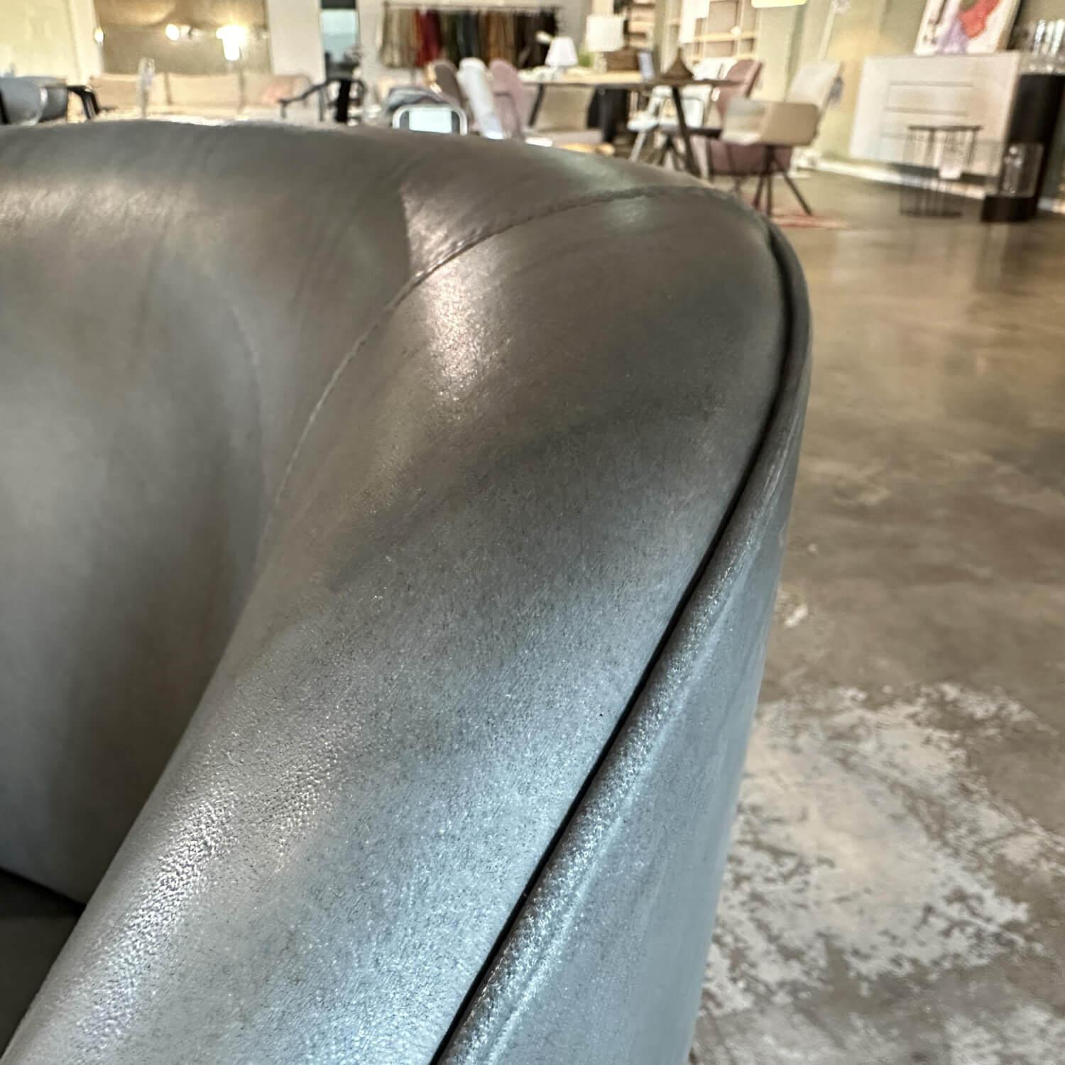 Contur - Sessel Cuneo Anzio Leder Toskana 3 80 Anthrazit Holzfuß Schwarz Konisch Schräg - 5