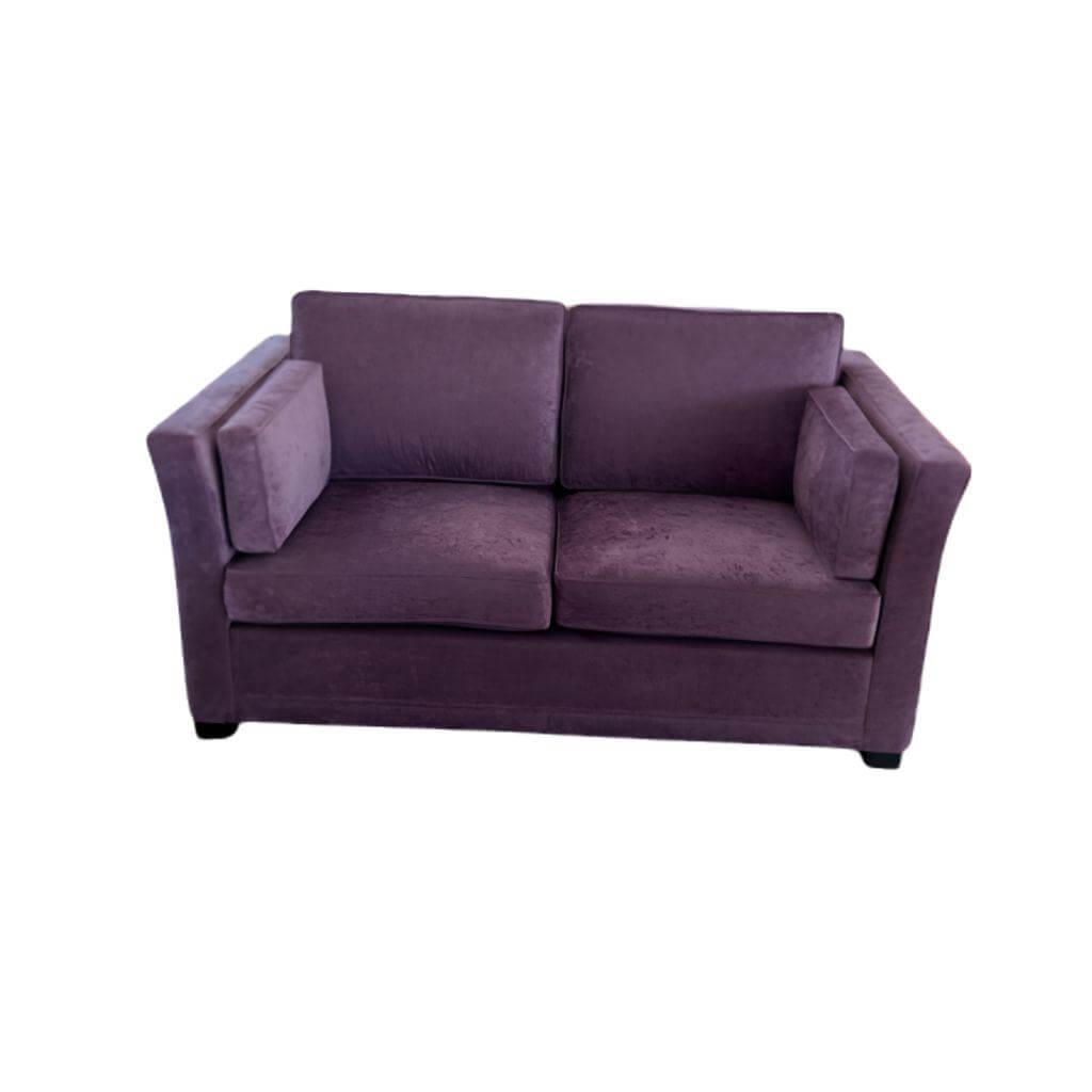 Pol 74 - Schlafsofa Monza Stoff Fifty Fifty Lila Füße Holz Schwarz - 1