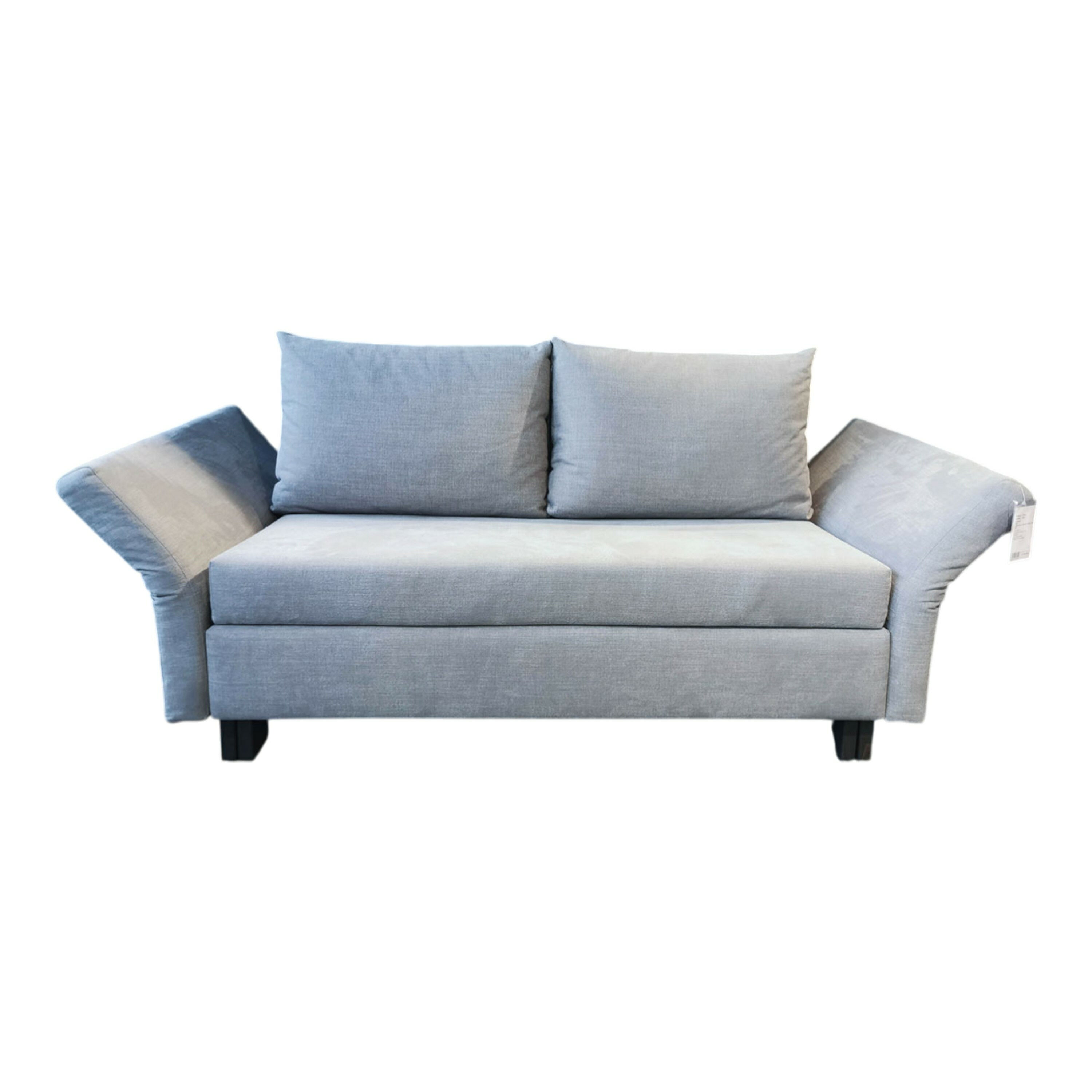 Franz Fertig - Schlafsofa Vela Stoff Cape 167 Zink Grau Füße Buche - 1