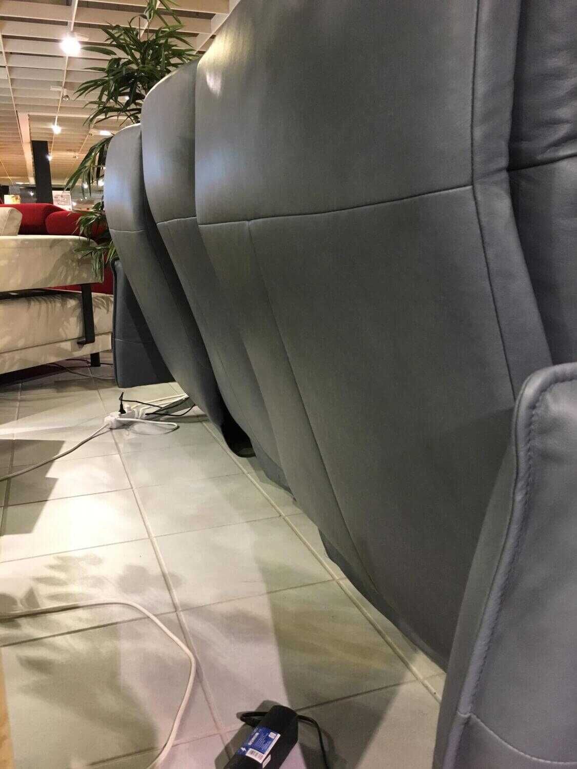 PM Oelsa - Relax-Sofa Costa Brava Leder E Steel Blau mit zweiseitiger Relaxfunktion - 4