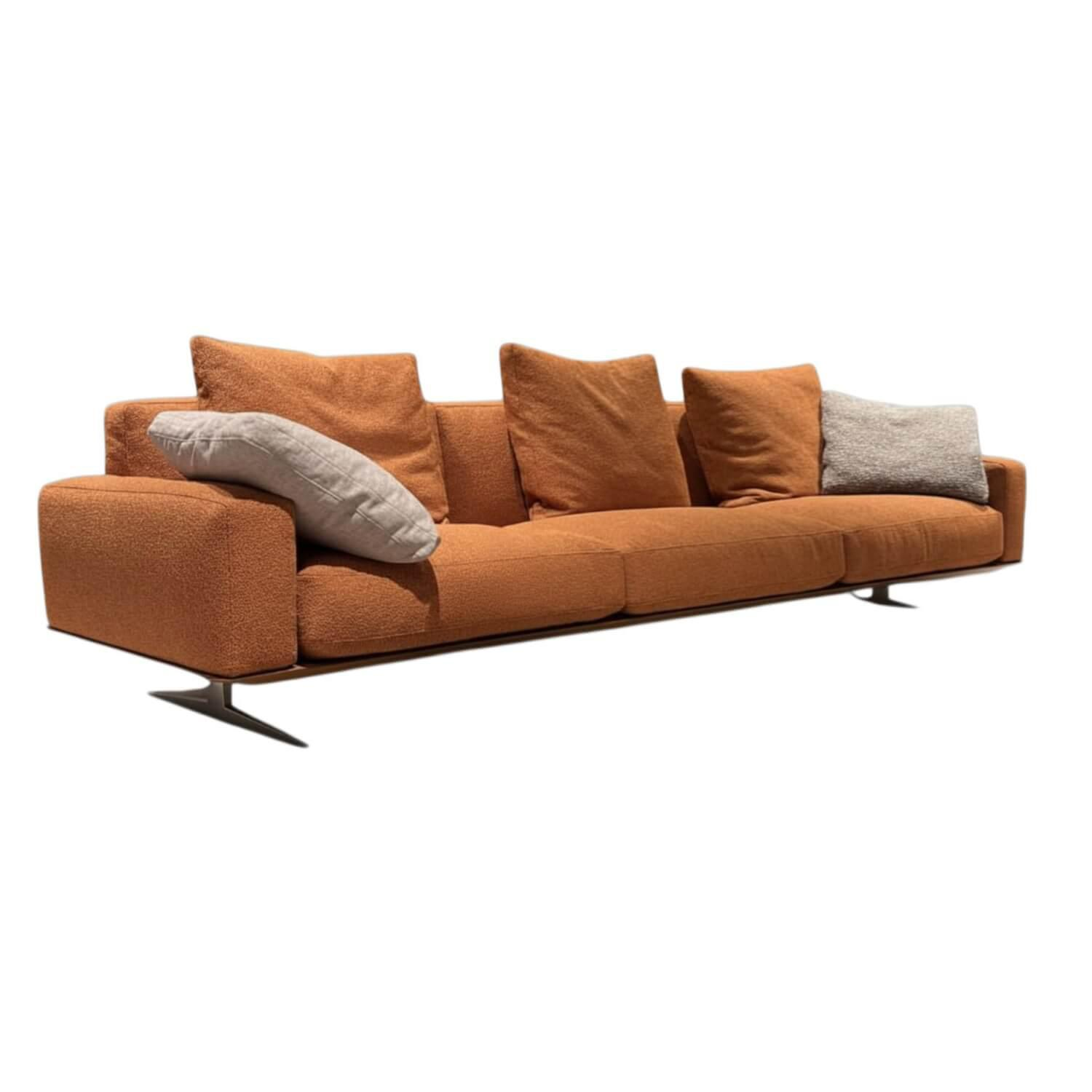 Flexform - Sofa Soft Dream Stoff Elettra Extra N207 Metallgestell Kernleder Bezogen Gestell Metall Satiniert - 1