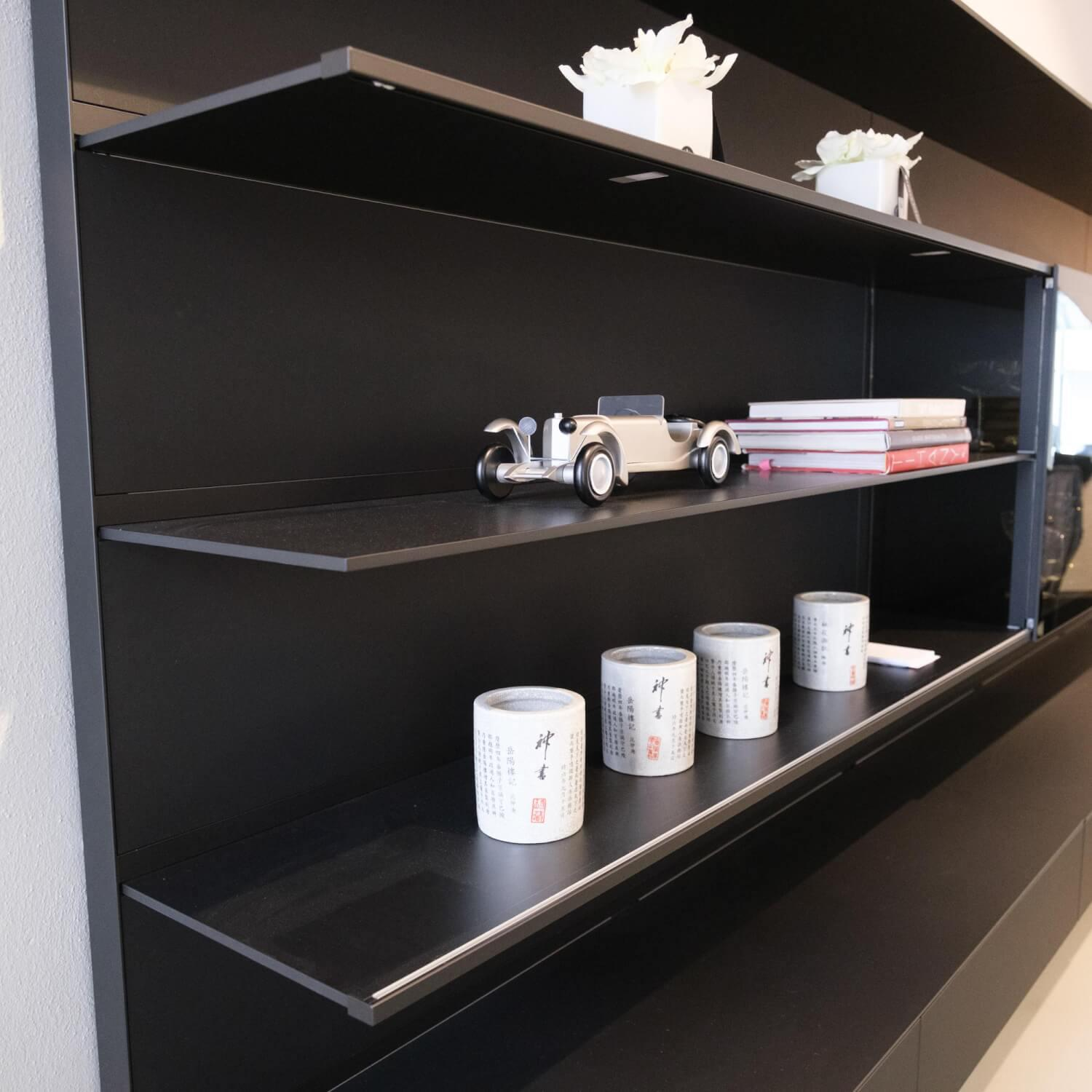 Rimadesio - Wandkomposition Abacus Living Nero Opaco 102 Mit Beleuchtung - 2