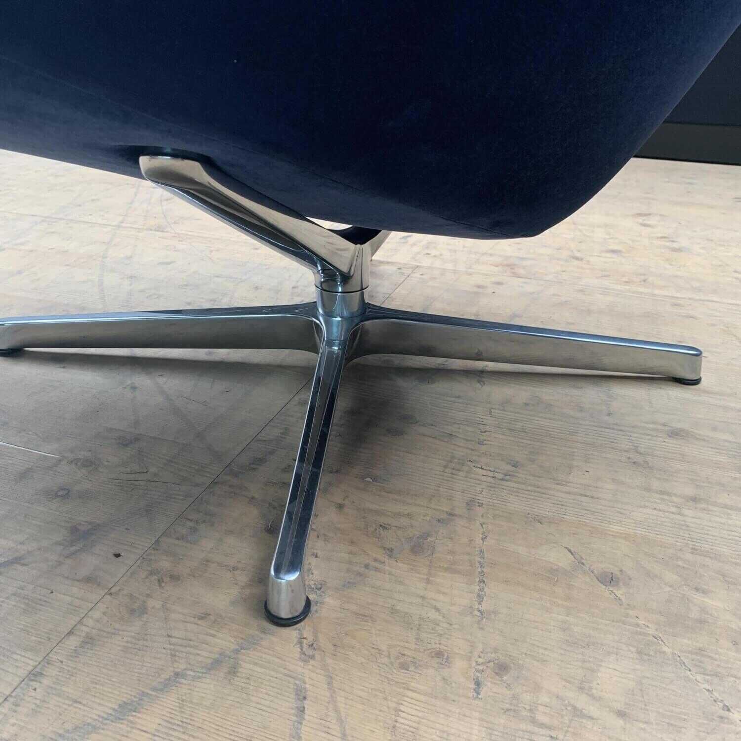 Walter Knoll - Sessel Onsa Chair Stoff Harald 2 792 Ocean Blau Gestell Aluminium Hochglanz - 5