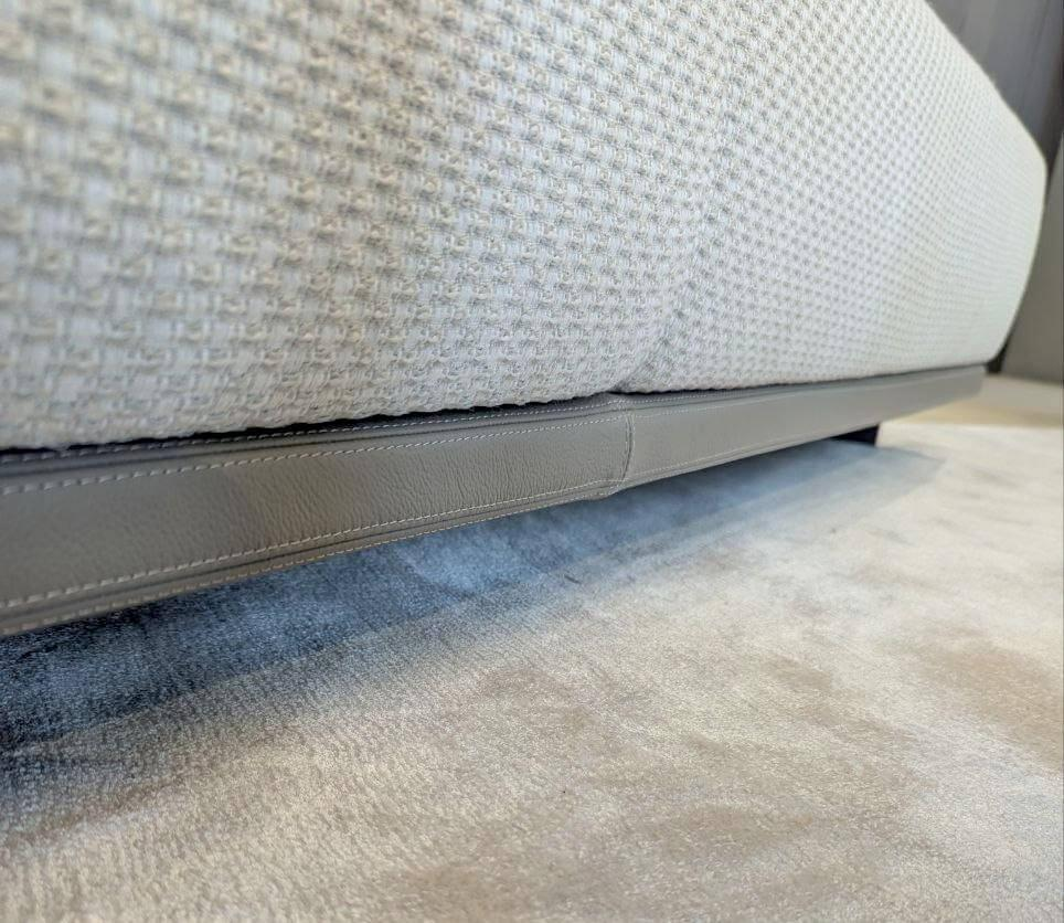 Molteni & C - Sofa Cleo Außen Leder Fango Innen Bouclestoff Kat. K Kubo KH612 Weiß - 3