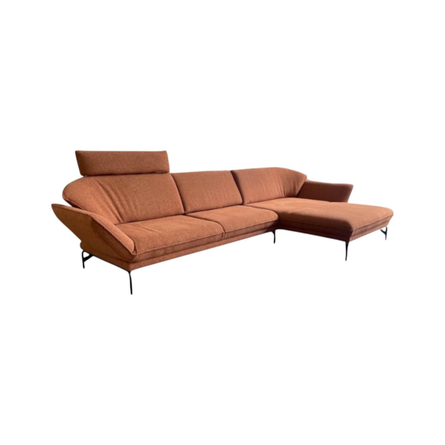 himolla - Ecksofa Nova 1378 Stoff Pura Grappa Rot Braun Rahmenkufe Anthrazit Pulverbeschichtet Inklusive Elektrische Verstellung - 1