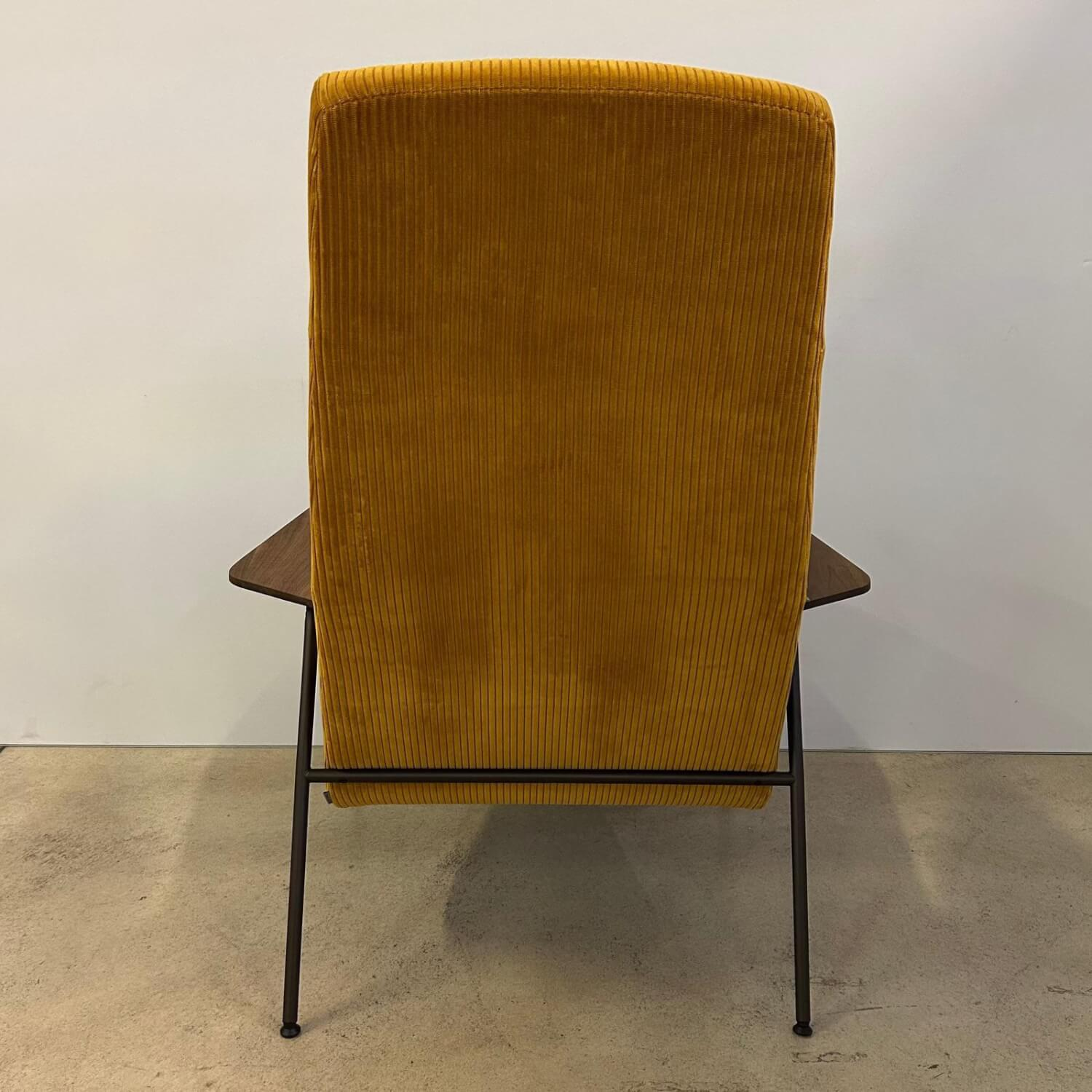 Walter Knoll - Sessel Votteler Chair 368 10 Stoff Phlox 443 Gelb Gestell Stahl Matt Schwarz Pulverbeschichtet Armlehnen Nussbaum - 4