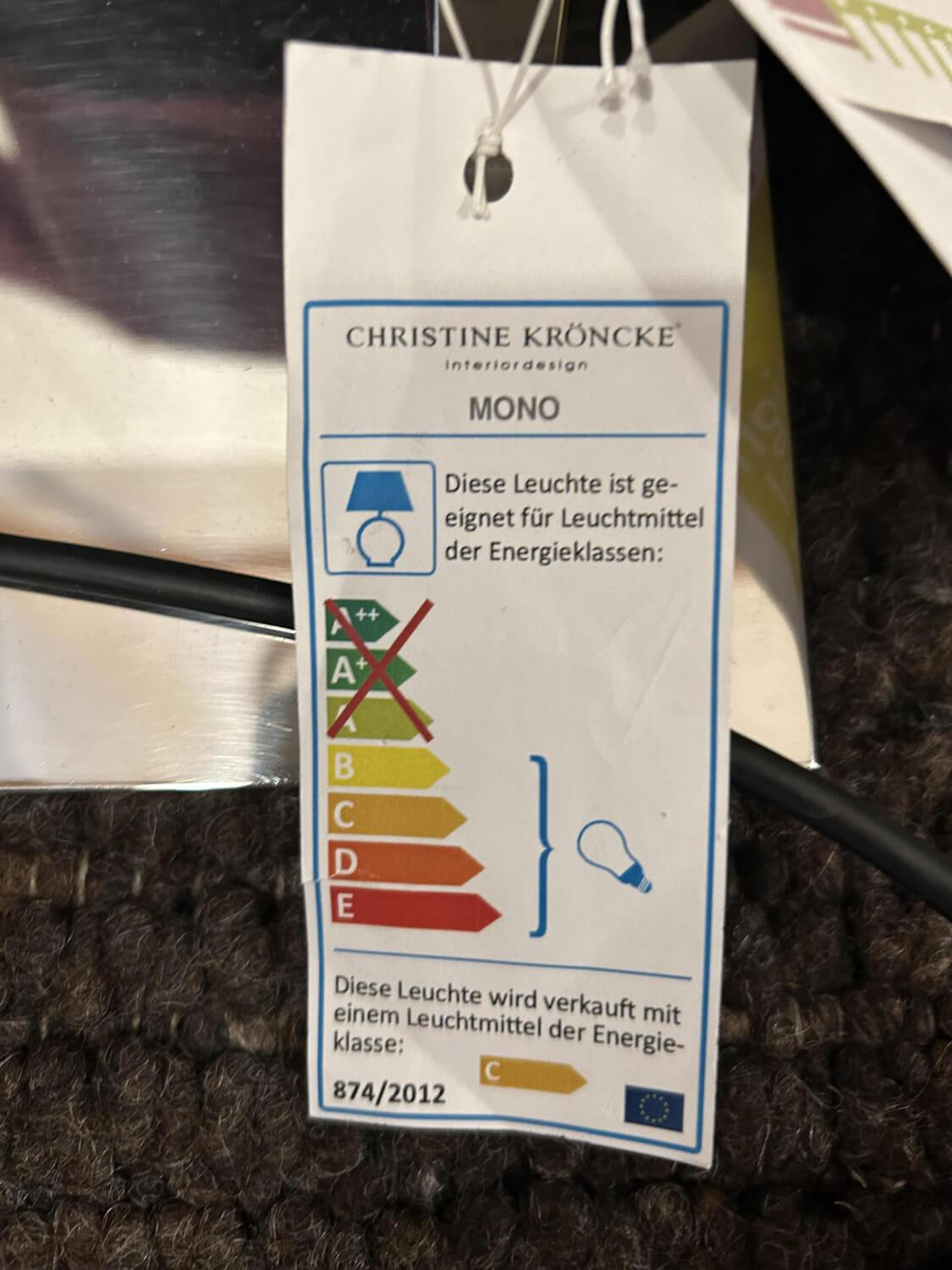 Christine Kröncke - Floor lamp Mono frame stainless steel light shade silk - 7