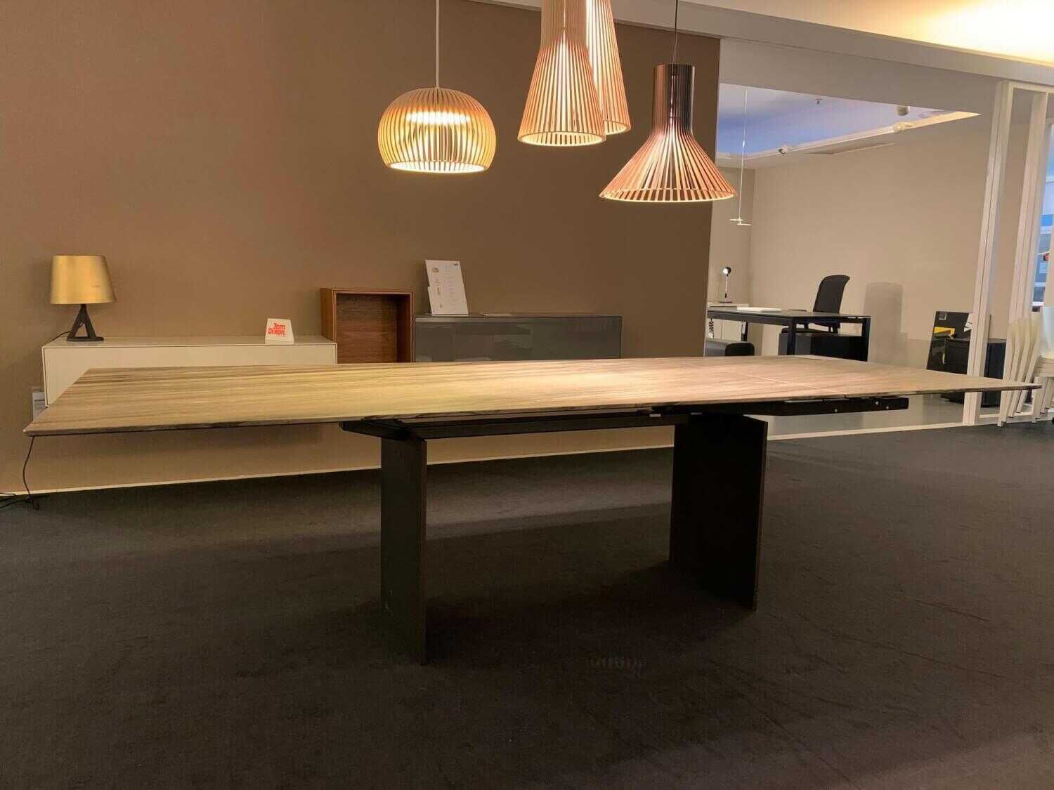 Draenert - Esstisch Atlas 1280-II Platte Marmor Sequoia Brown Anticato Wangen Alu Bronze Eloxiert - 1