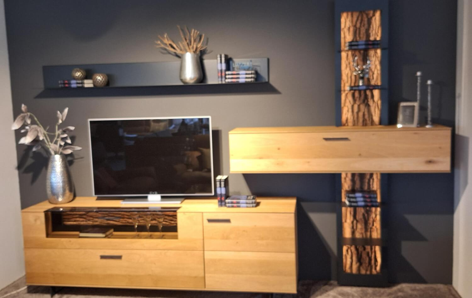 Hartmann - Wohnwand Runa Kerneiche Natur Massiv Gebürstet - 6