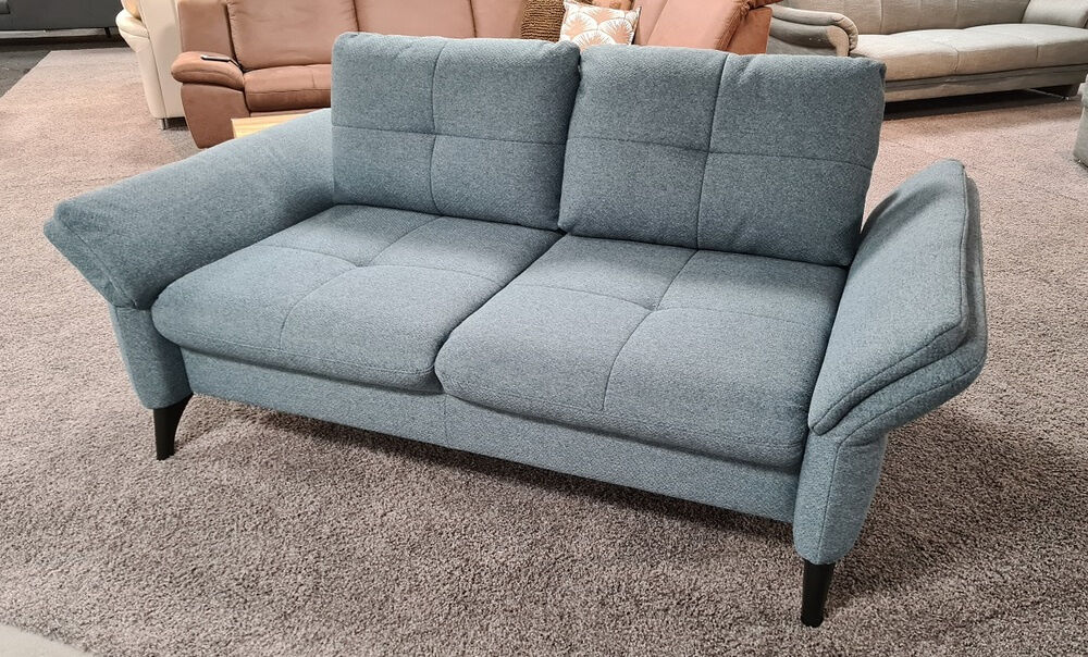 Poco - Schlafsofa Zweisitzer Dreisitzer Kayla Stoff Portofino Blau Grau - 3