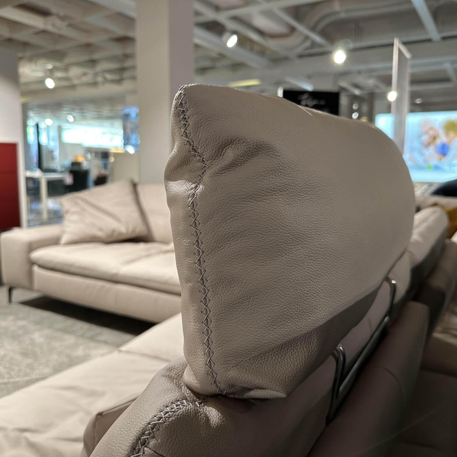 W. Schillig - Ecksofa 16540 Valentinoo Leder Z5920 Farbe Eisgrau Metallfuß FC3 Schwarz - 9