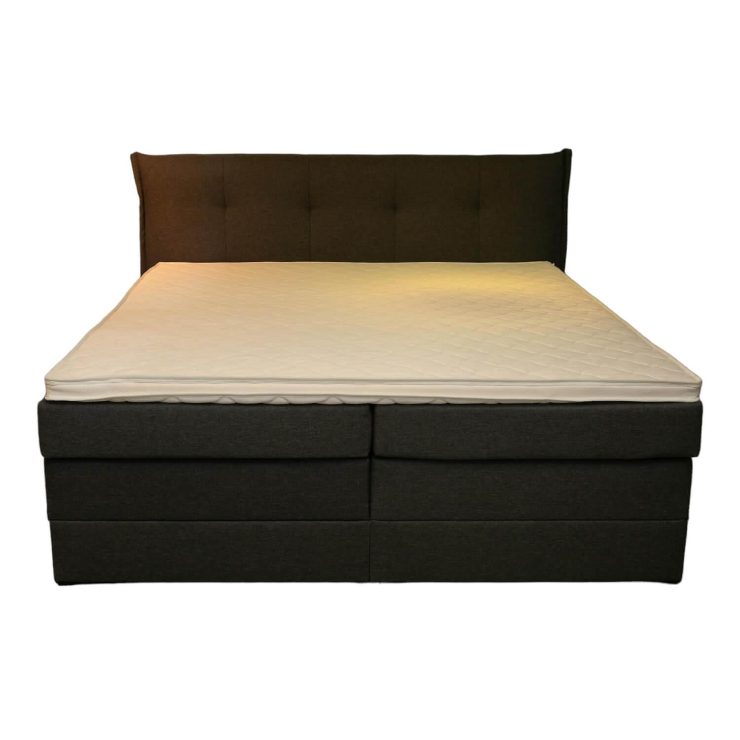 set one by Musterring - Boxspringbett Florida Bezug B392 Anthrazit Feinmeliert Mit Bettkasten Inklusive Topper - 1