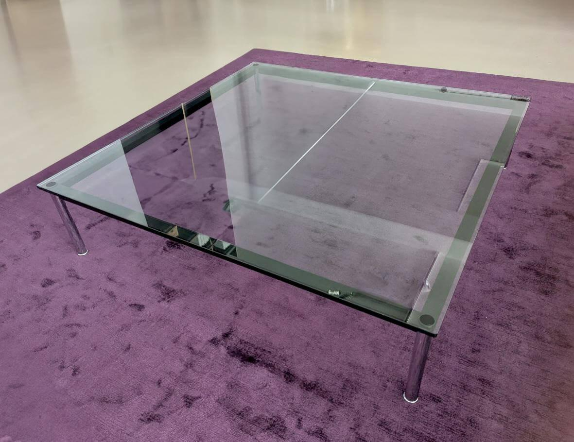 Cassina - Couchtisch LC10-P Tischplatte Klarglas Gestell Stahl verchromt - 8