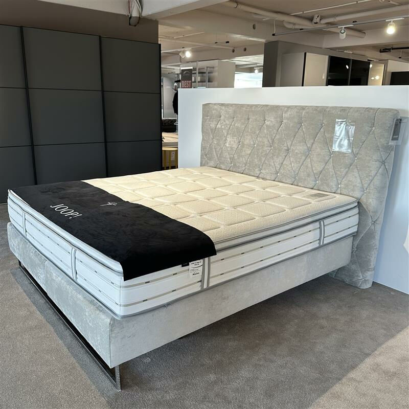 JOOP! - Polsterbett Cubic Chesterfield Stoff Grau Gestell Chrom - 5