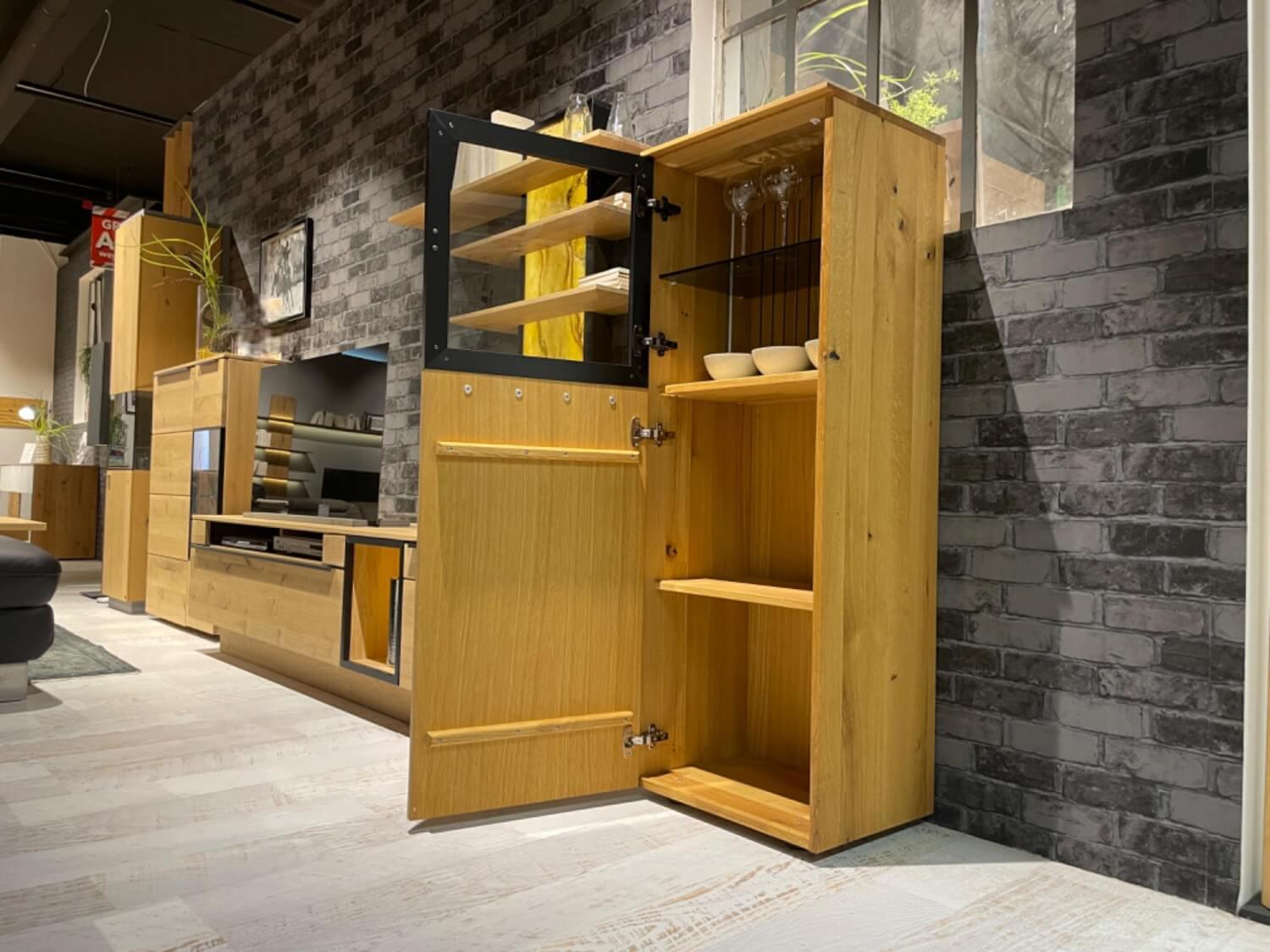 WK Wohnen - Highboard WK 490 Baristo 180180 Asteiche Massiv Natur 2502 Belassen Geölt Mit LED Beleuchtung - 7