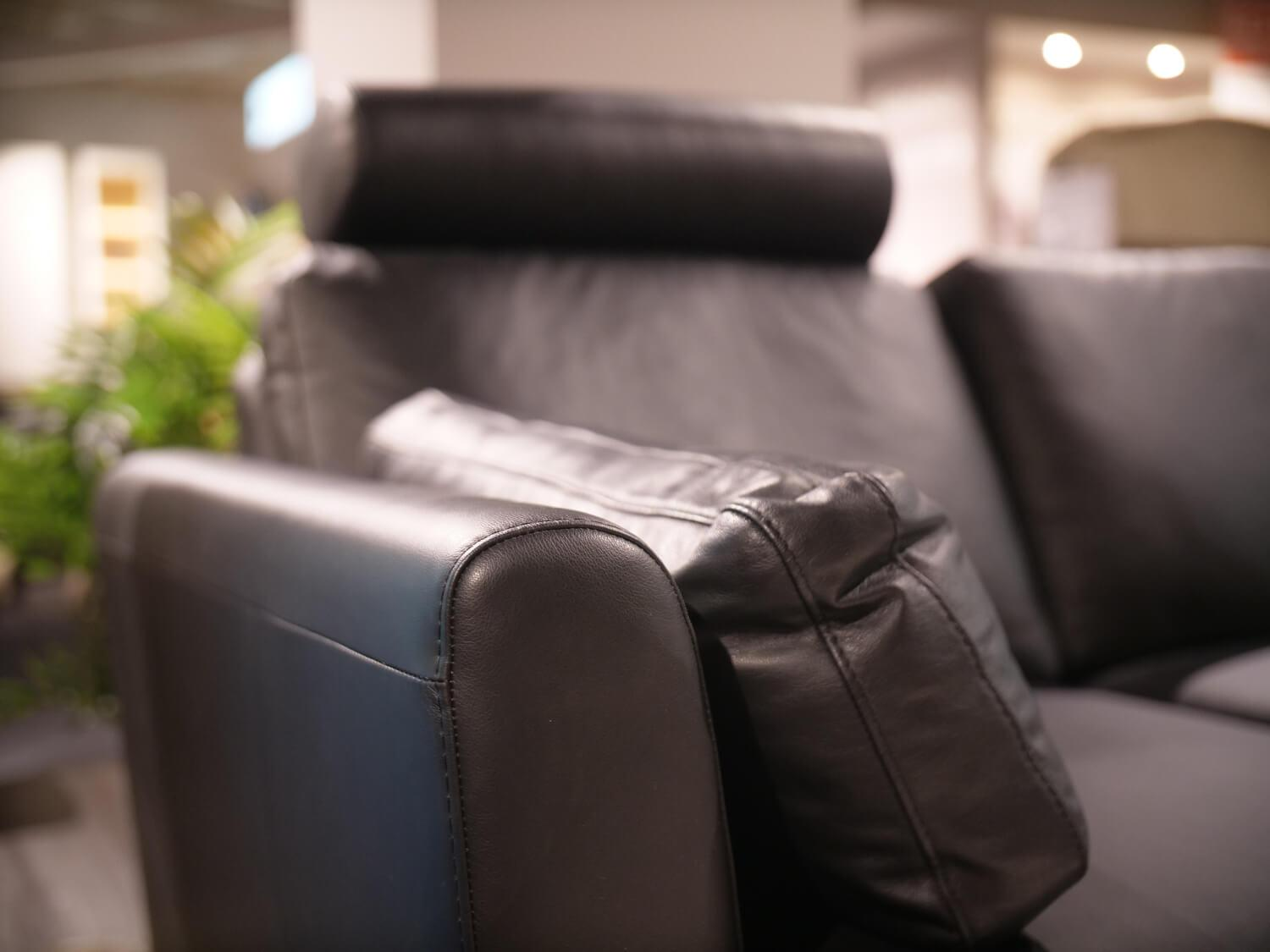 Stressless - Ecksofa Emma Leder 094 Paloma 19 Schwarz Fuß 022 Holz Konisch Schwarz Gebeizt - 2
