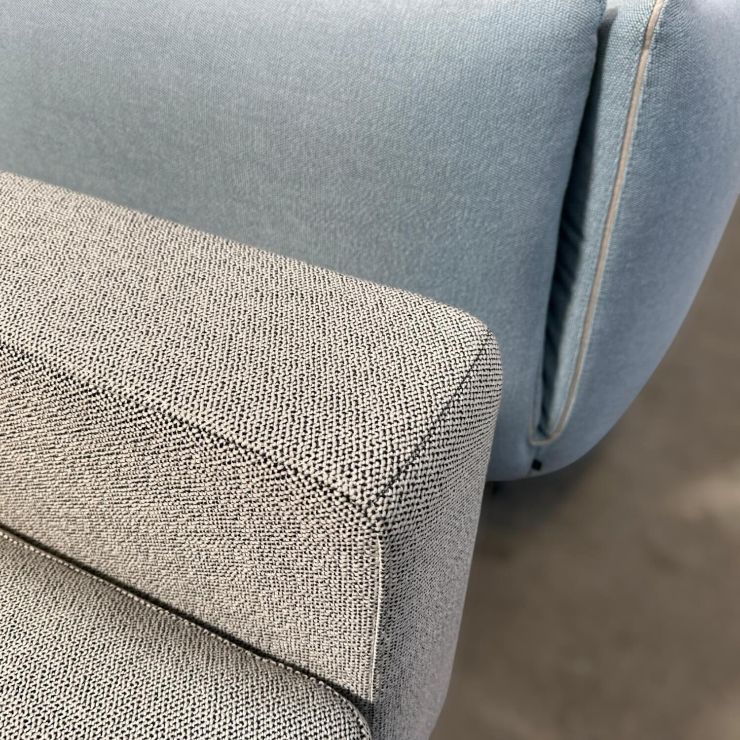 COR - Ecksofa Conseta Bodenfrei Stoff 8071 Salz Pfeffer Weiß Schwarz Schmalfuß Buschgrün Inklusive Kuschelkissen - 4