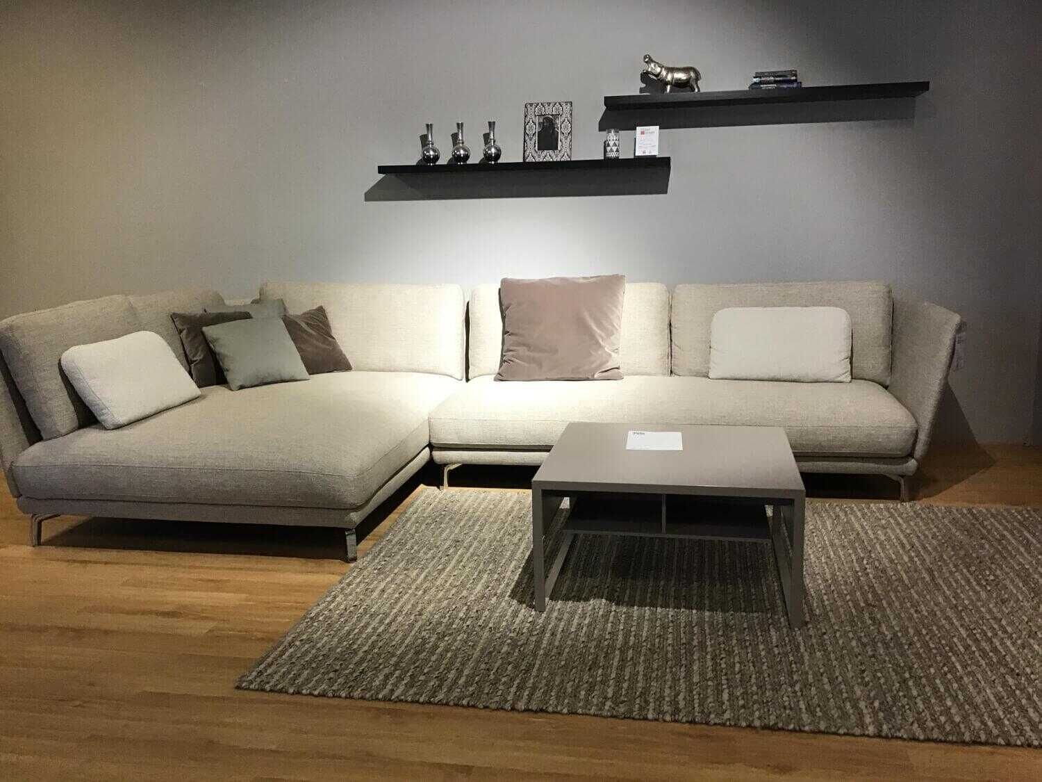Rolf Benz - Ecksofa Rondo Stoff Steingrau inklusive Kissen - 2