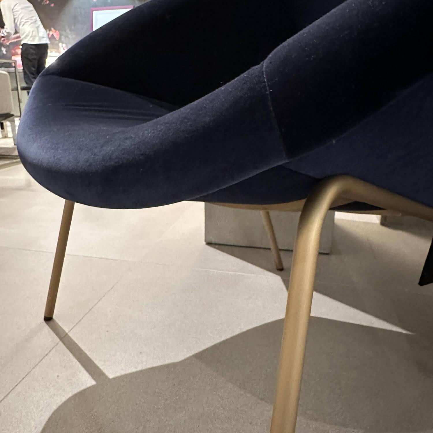 Walter Knoll - Sessel 369 10 Stoff Harald Ocean Blau Gestell Messing - 3