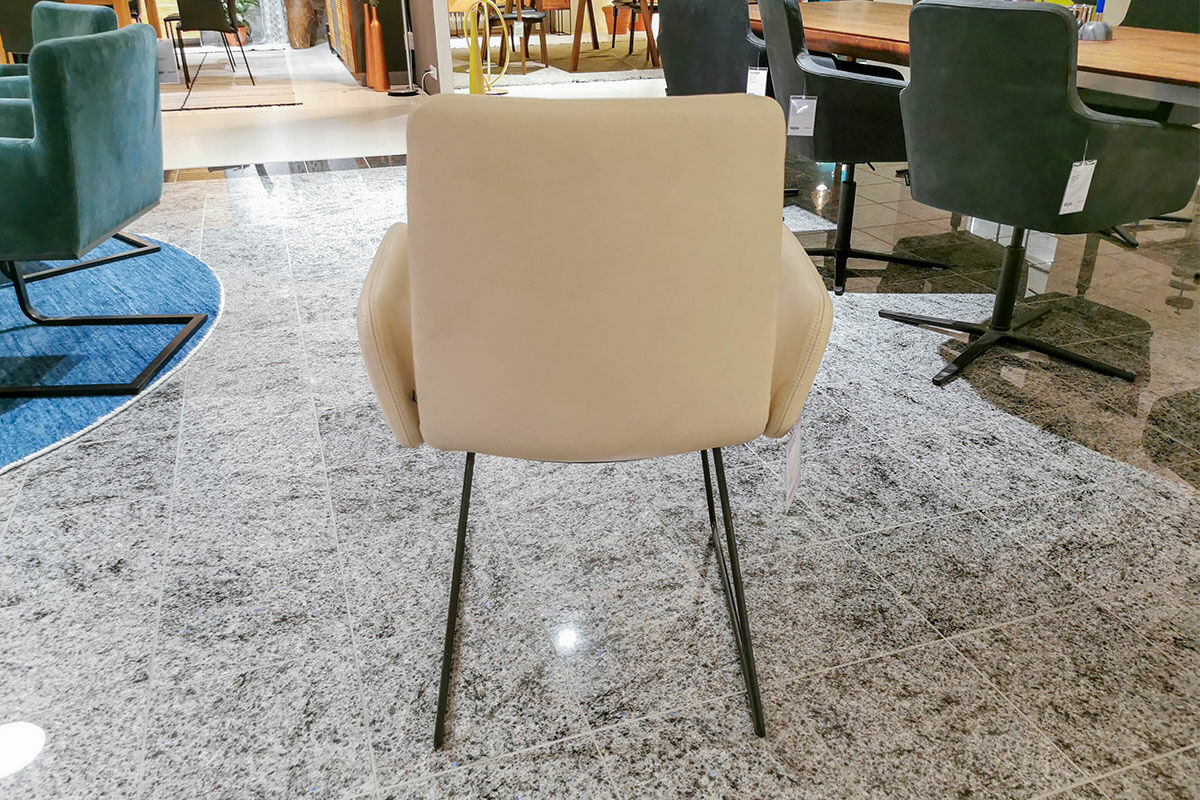 KFF - 6er-Set Stuhl Arva Light Leder Sauvage Offwhite 8109 Beige Gestell Anthrazit - 7