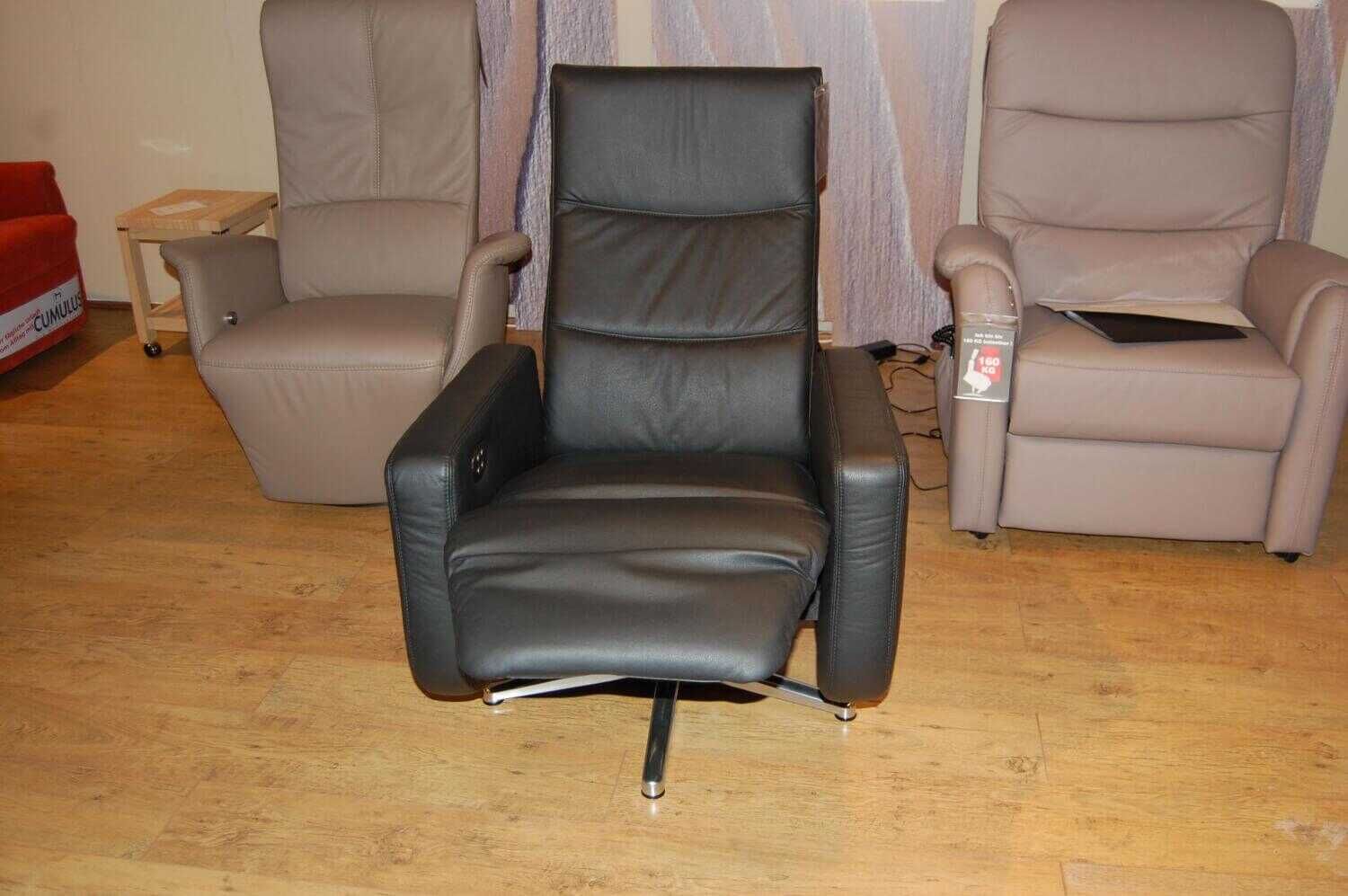 F+S Polstermöbel - Sessel Dreamline Leder 20 Meran Schwarz 2-Motorisch Akku - 2