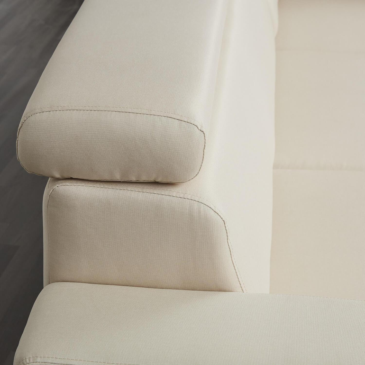 Max Winzer - Eckgarnitur DiscMit Stauraum Und Sitztiefenverstellung Stoff Beige Gestell Silber - 9