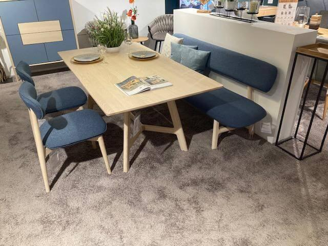 Anrei - Essgruppe Juna Esche Gebürstet Weiß-Geölt Tisch Stühle Bank - 7