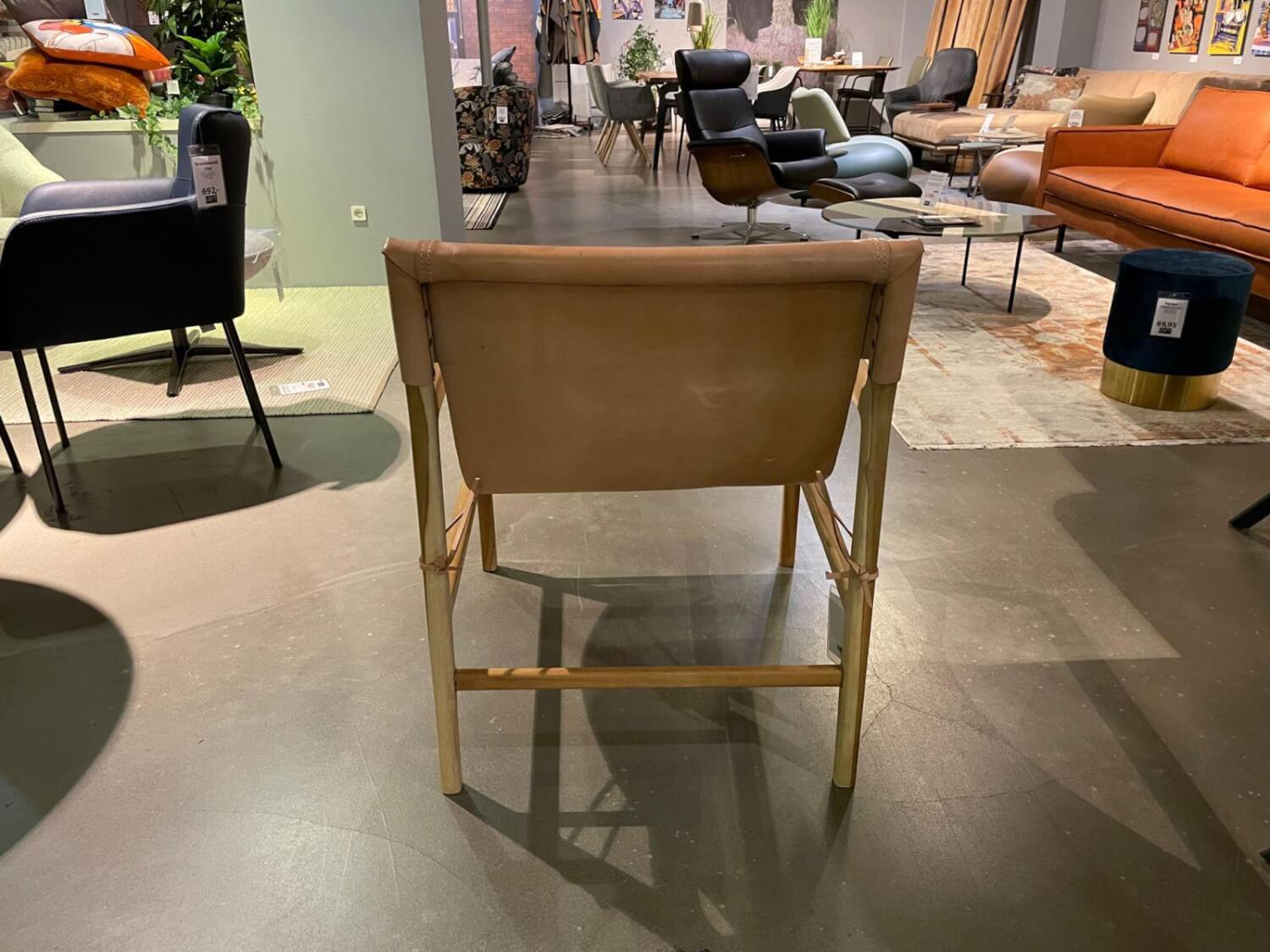 Loft - Loftsign Living Sessel Leather Leder Gestell Teak Natural Braun - 3