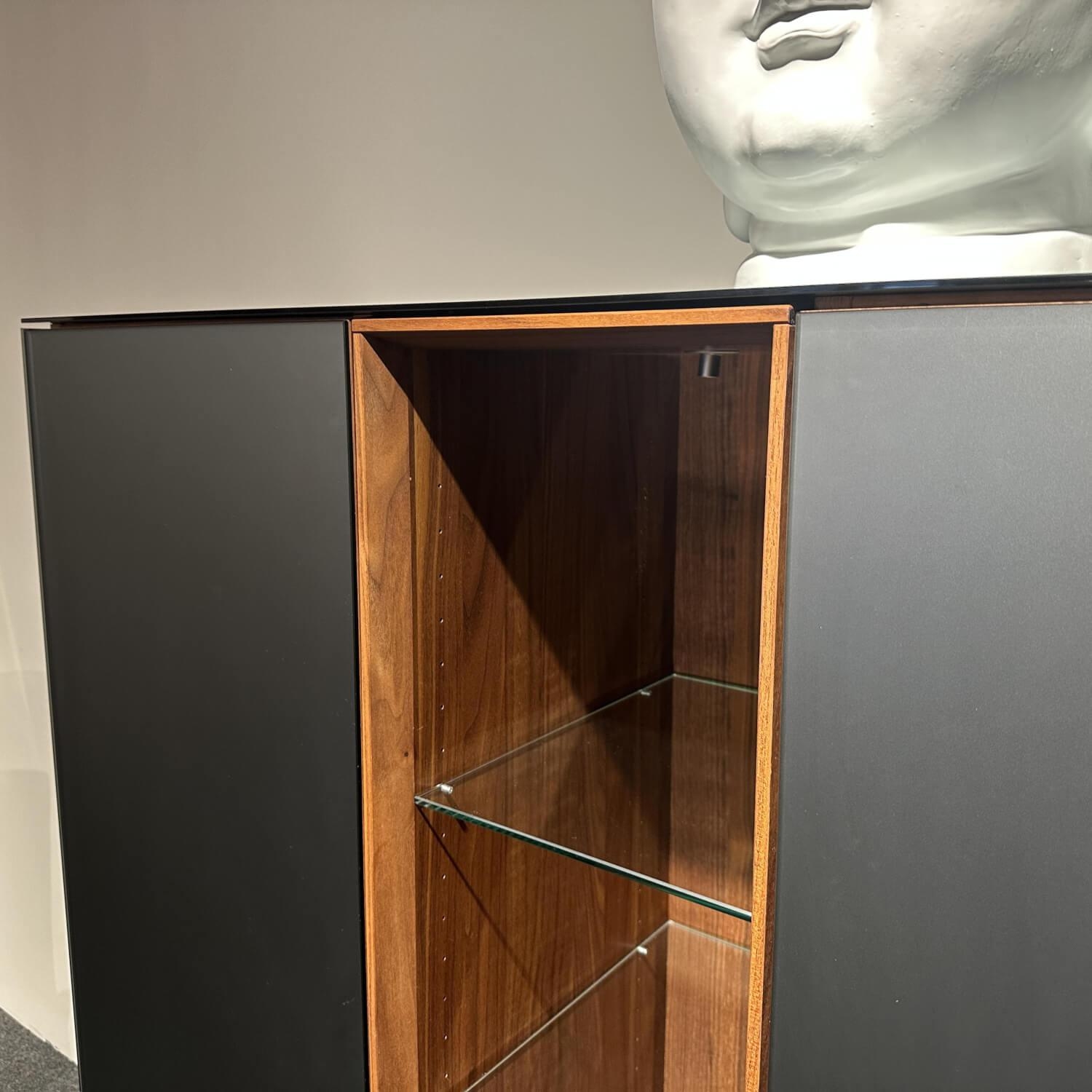 Team 7 - Highboard Cubus Pure Nussbaum Natur Glas Stahl Matt Inkl. Beleuchtung - 5