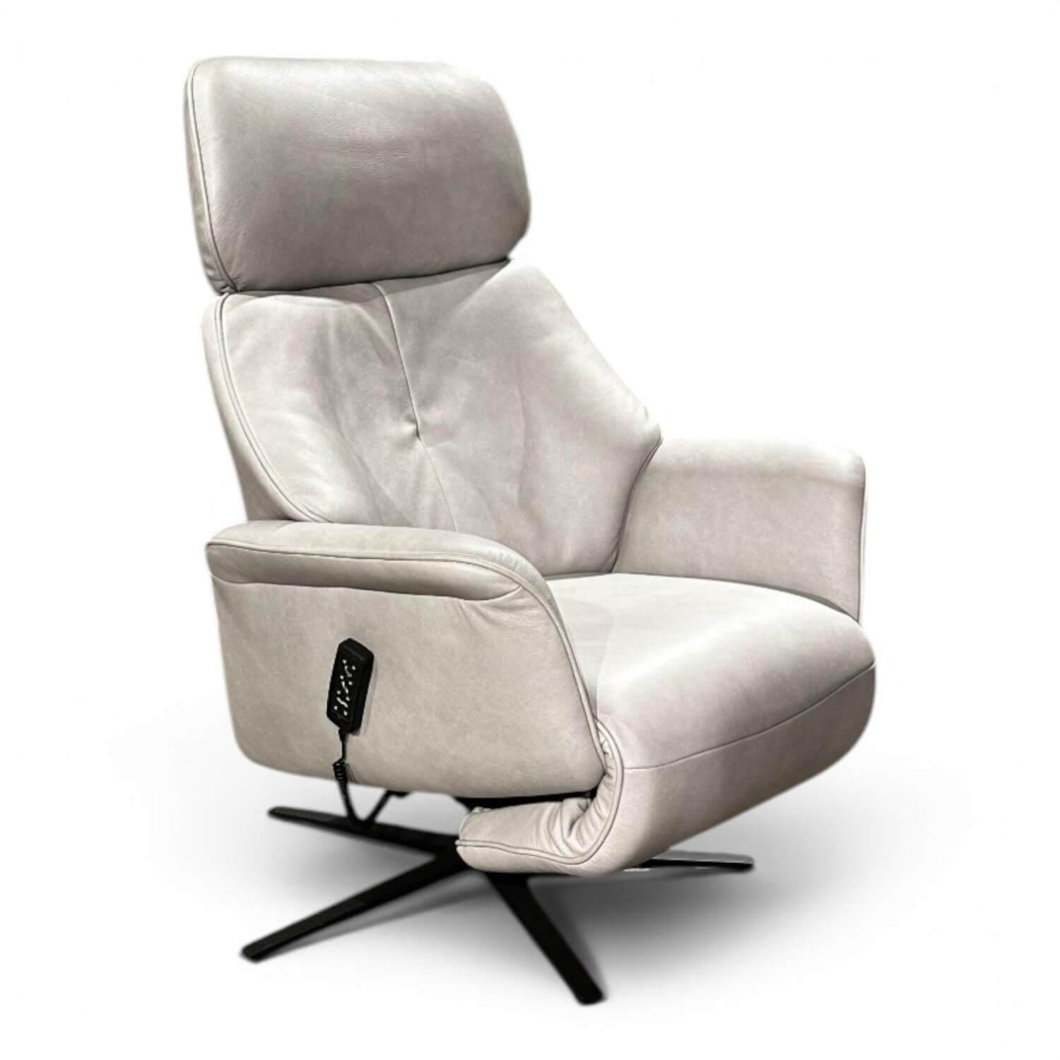 himolla - Sessel 7362 S Lounger Leder 27 Eleganza Coala Grau Gestell Metall Schwarz Mit Herz Waage Position - 2
