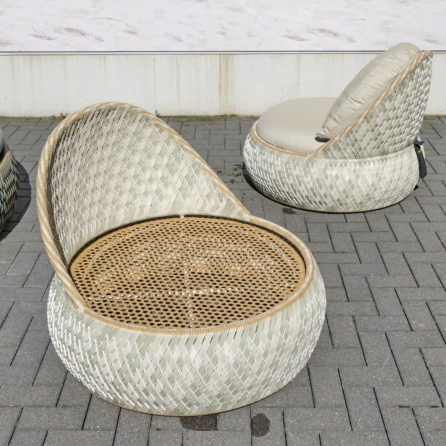 DEDON - Sessel Dala Bezug Stoff Natura Laurel Geflecht Dedon-Faser Ibiza Gestell Aluminium Weiss - 6