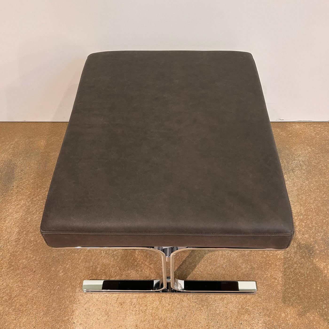 Walter Knoll - Hocker Berlin Chair Leder Vintage 65 1410 Cigar Schwarz Gestell Profilstahl Hochglanz Verchromt - 5