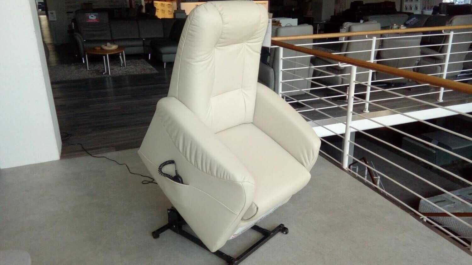 himolla - Himolla Cliff 9950 Leder Totto Porzelan Creme mit motorischer Relaxfunktion und Aufstehhilfe - 6