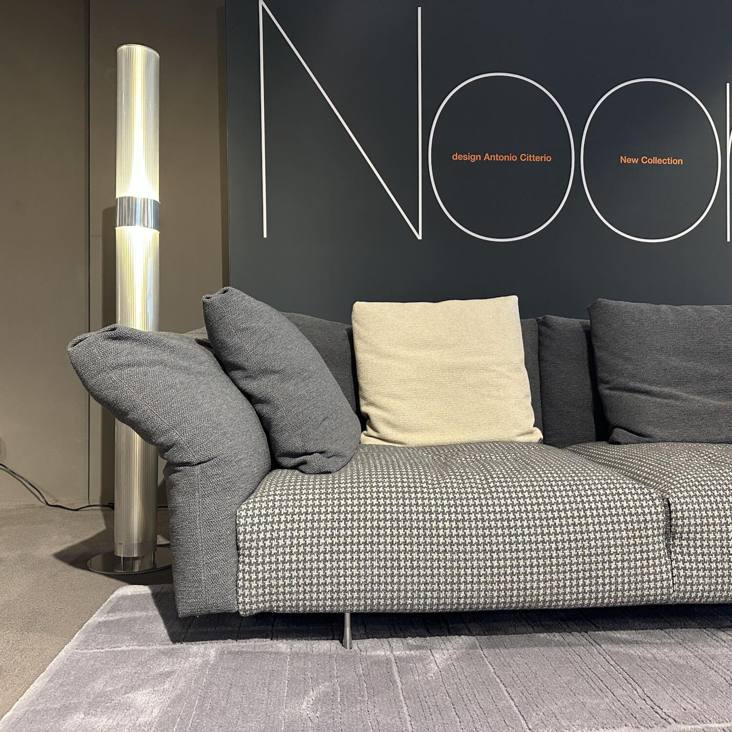 B&B Italia - Ecksofa Dambo Stoff Lissy 251 Gris Grau Füße Aluminium Glanz Inklusive Kissen - 5