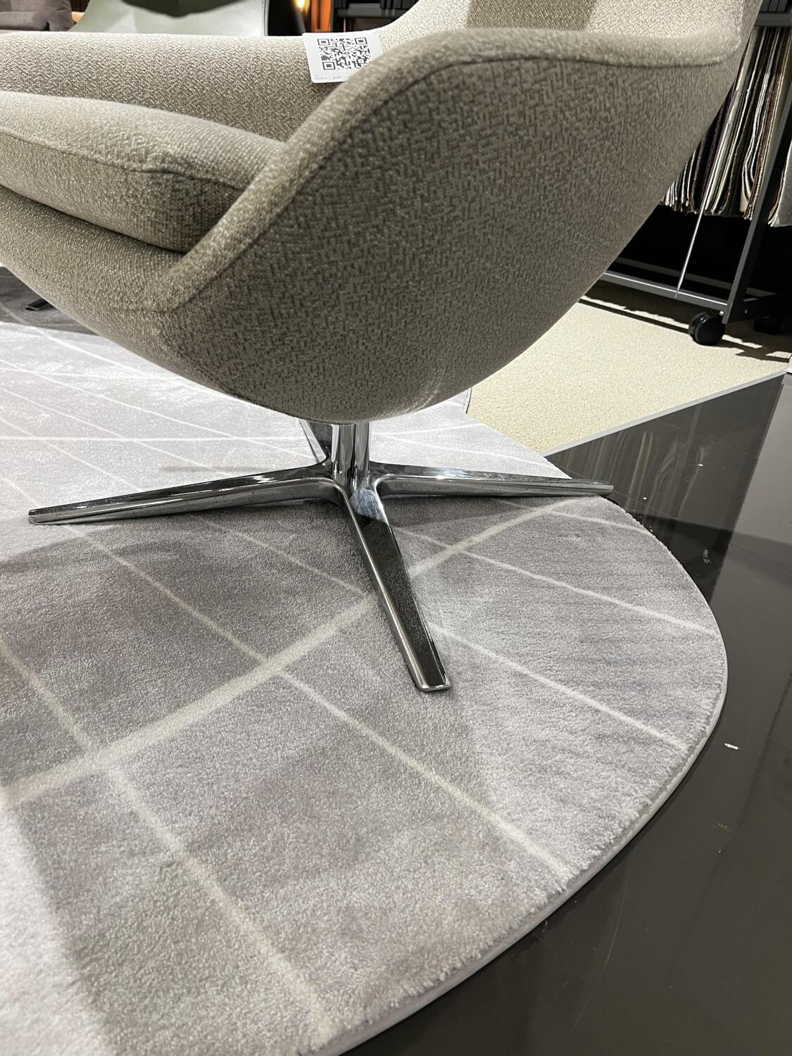 Leolux - Sessel Caruzzo Stoff 24922 Varese 22 Angora Beige Gestell Aluminium Poliert - 2
