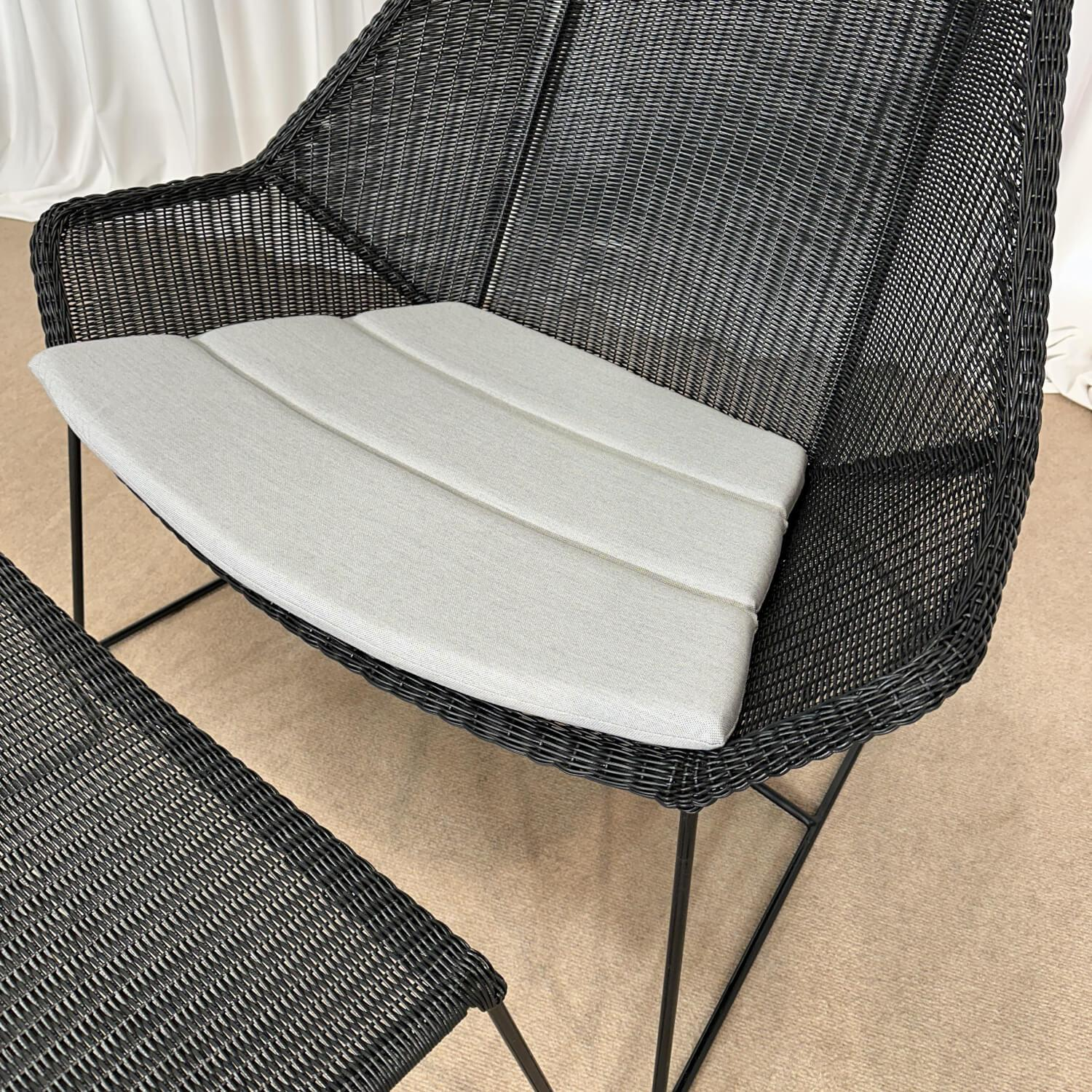 Cane Line - Highbacksessel Breeze Sitz Polyethylen Schwarz Gestell Stahl Verzinkt Mit Kissensatz Und Hocker - 8