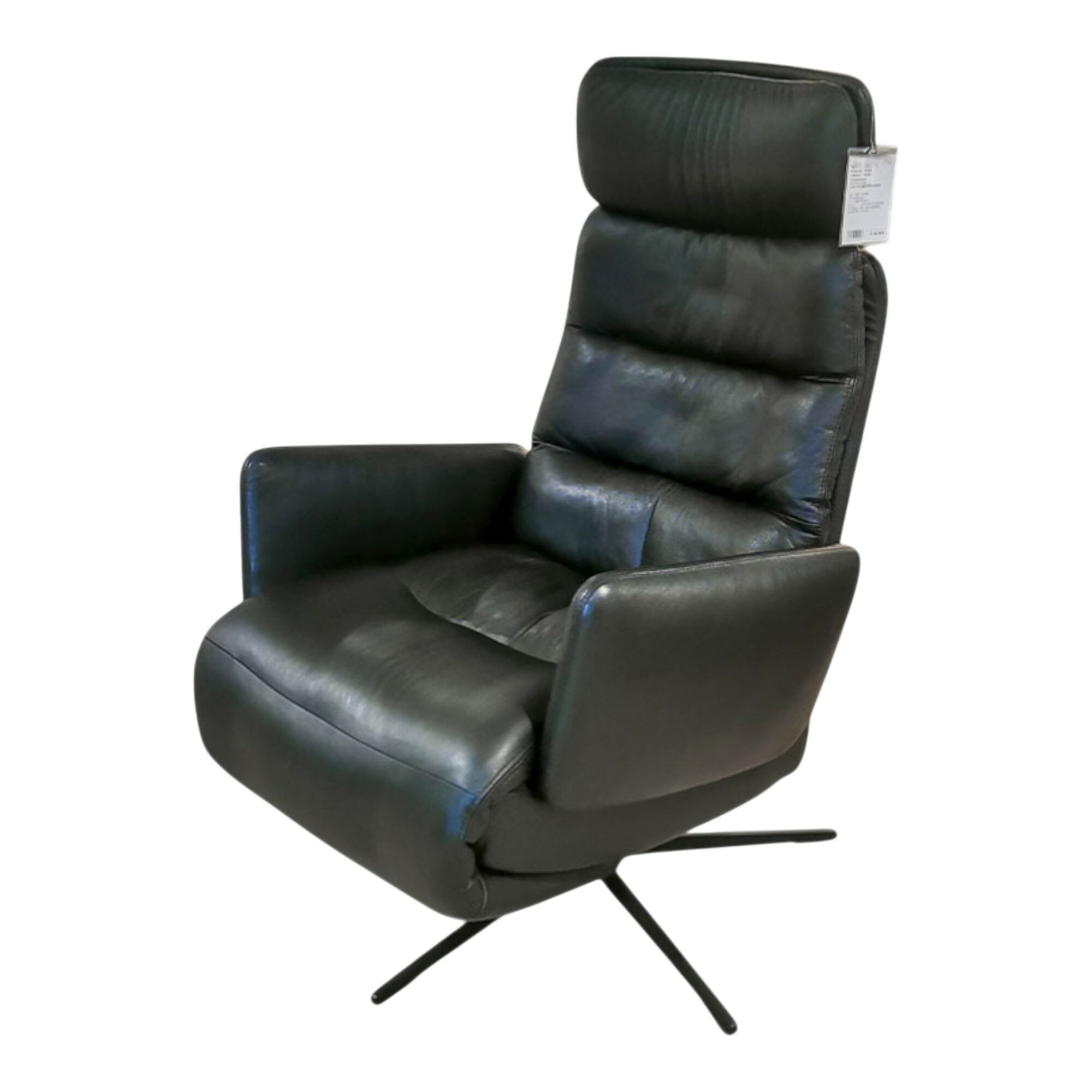 KFF - Sessel Arva E-Lounge Leder Sauvage 8105 Schwarz Gestell Schwarz Drehbar mit elektrischer Funktion - 1