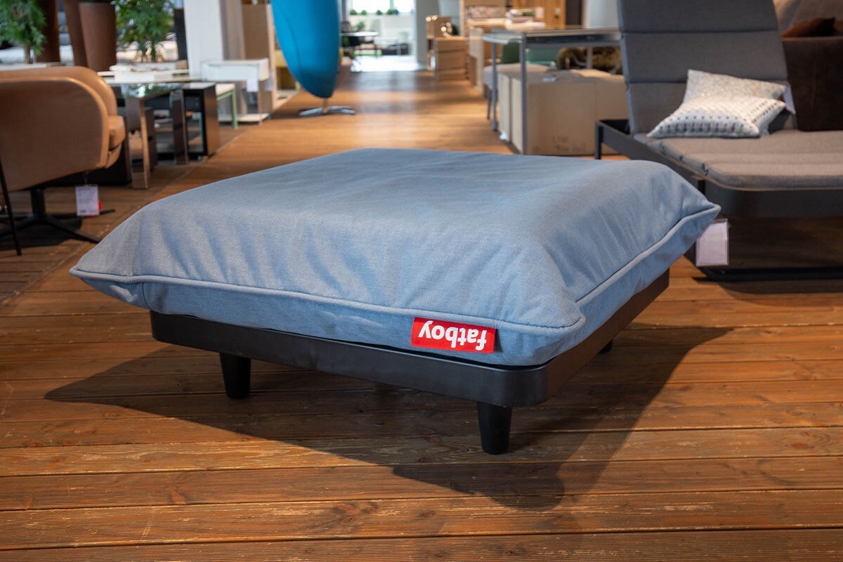 Fatboy - Sessel Paletti Outdoor Stoff Olefin Storm Blue Blau Grau Gestell Stahl Schwarz Inklusive Hocker - 5