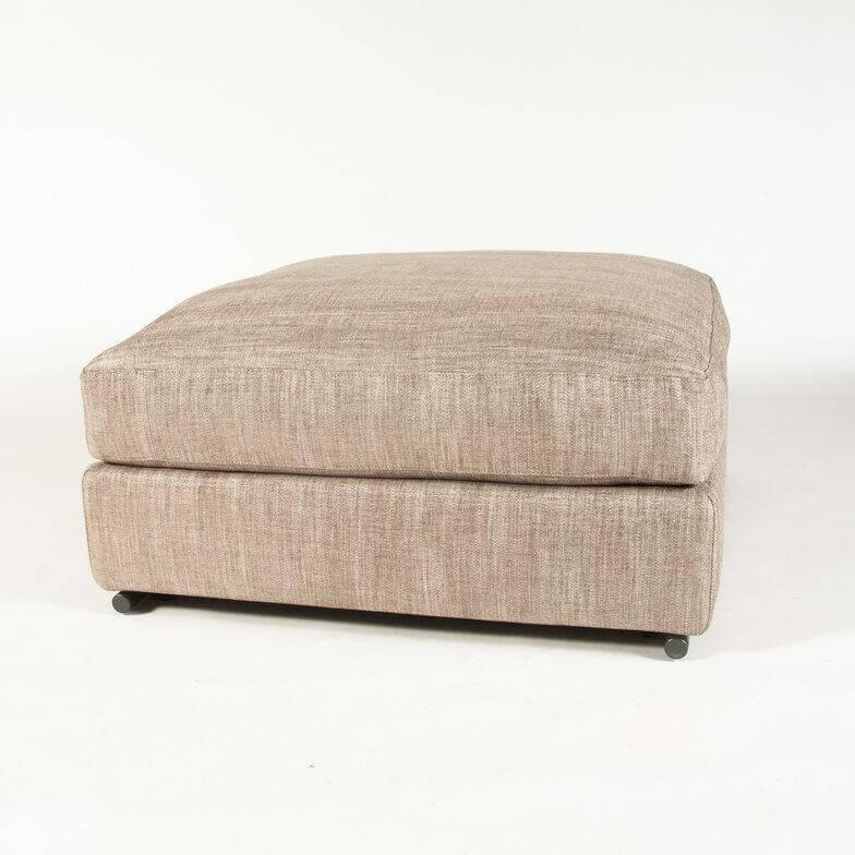Flexform - Hocker Zeno Stoff Edison 913 Braun Beige Gestell Metall Brüniert - 2