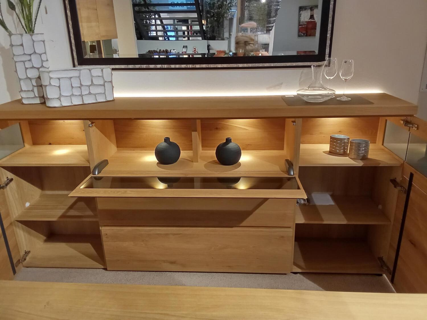 Venjakob - Sideboard V Plus 3000 Wildeiche Hell Soft Gebürstet Geölt Inklusive LED Beleuchtung - 4