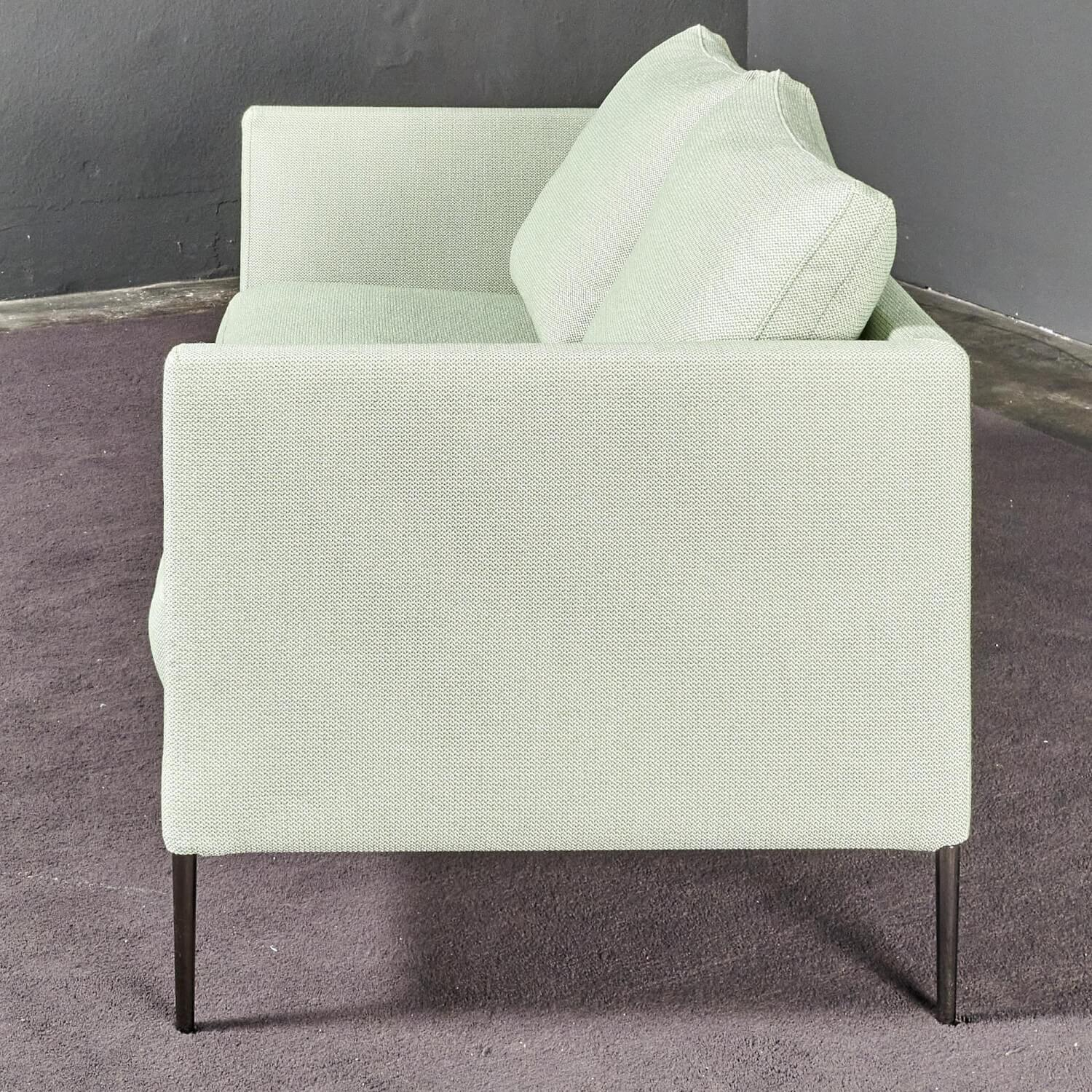COR - Sofa Pilotis 78 Stoff 10077 Aloe Hellgrün Füße Schwarzchrom - 10